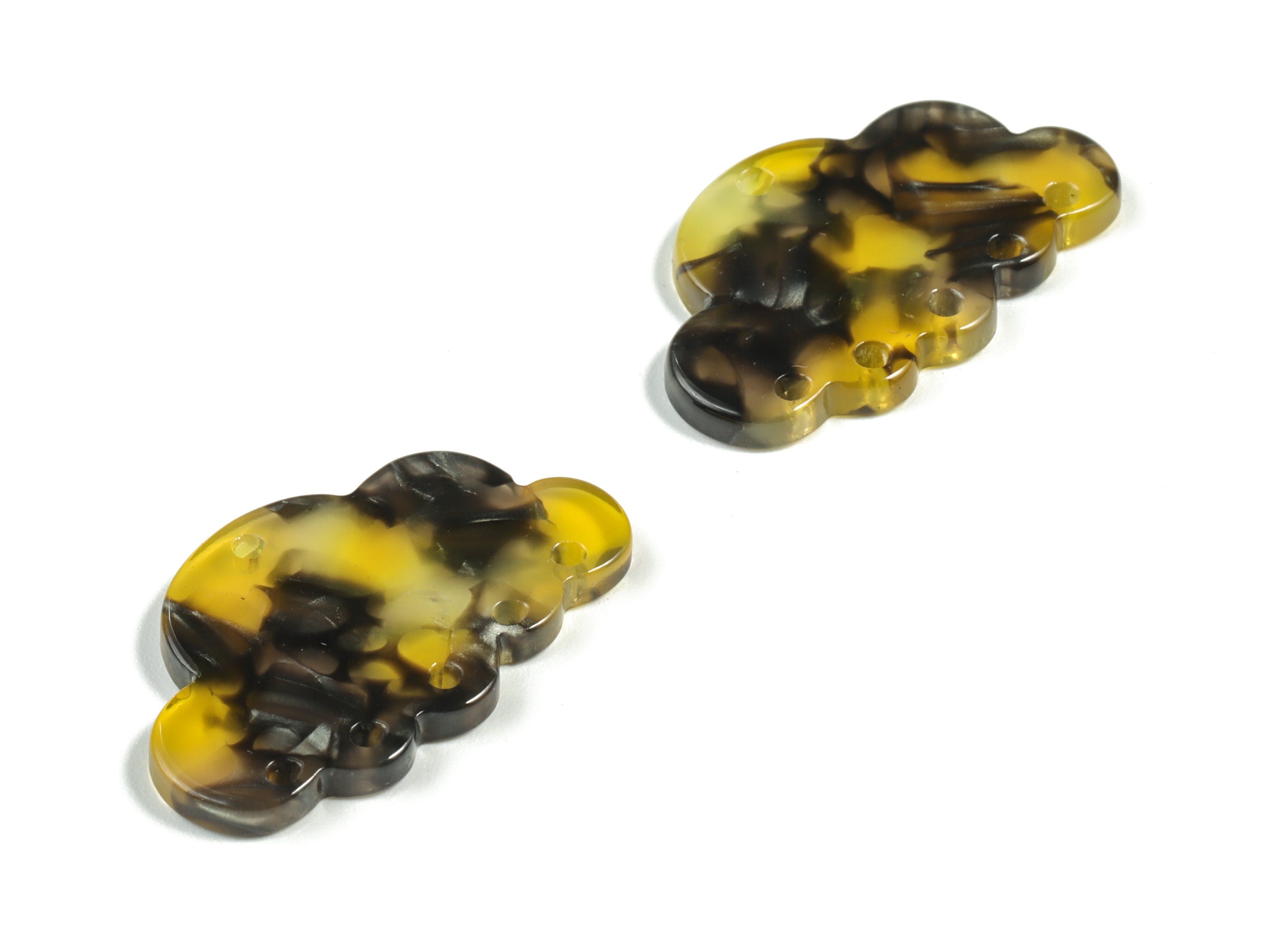 Acrylic Could Earring Connector - Acrylic Could Charms - 6 Holes - Jewelry Making Supplies - Color Code:A570 - 30x18.72x2.56mm - AC2231-A570 - DOMEDBAZAAR