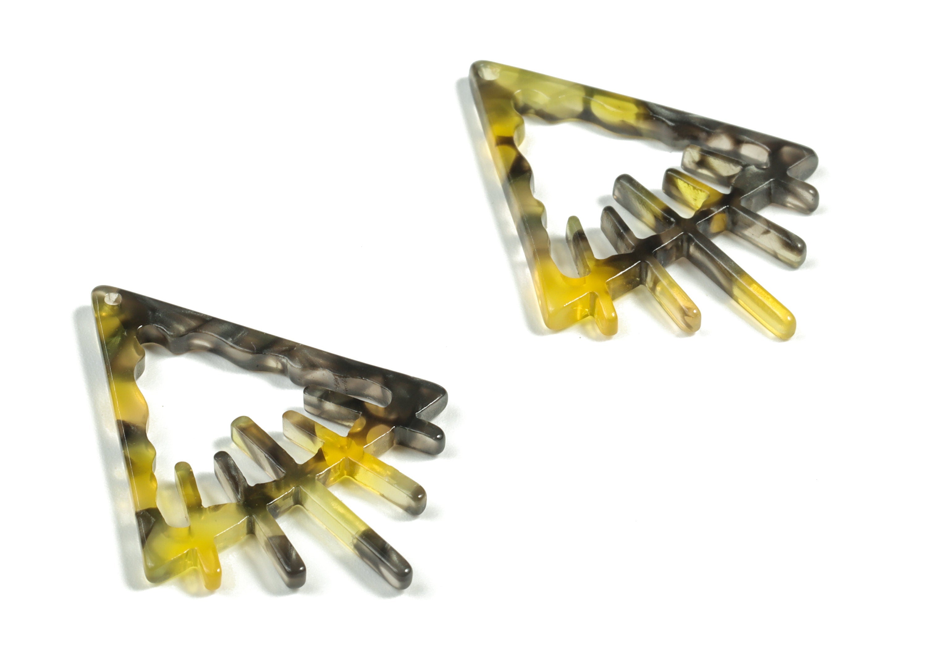 Acrylic Triangle Earring Charms - Acrylic Triangle Pendant - Jewelry Making Supplies - Color Code:A570 - 37.86x28.38x2.58mm - AC2233-A570 - DOMEDBAZAAR