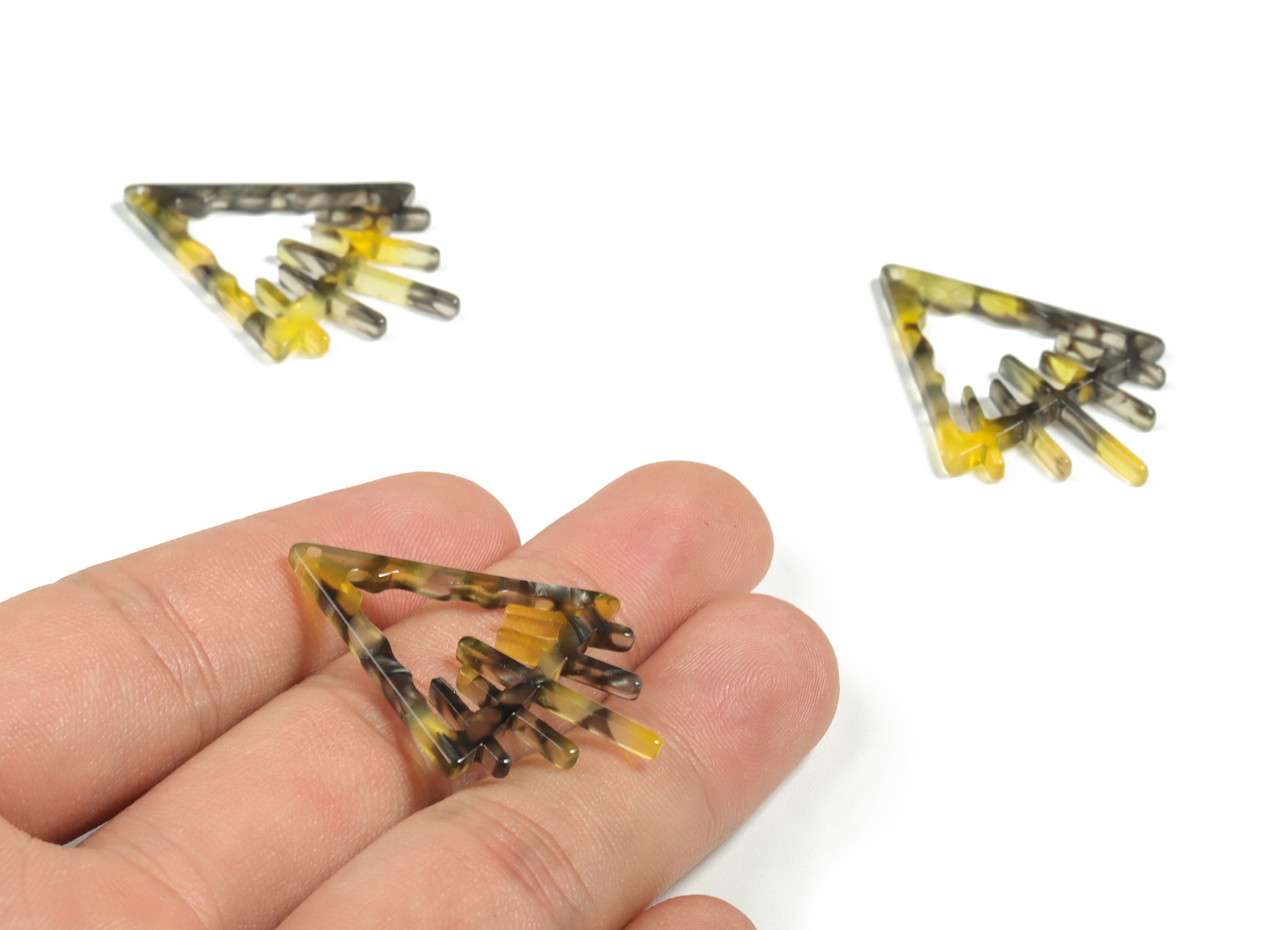 Acrylic Triangle Earring Charms - Acrylic Triangle Pendant - Jewelry Making Supplies - Color Code:A570 - 37.86x28.38x2.58mm - AC2233-A570 - DOMEDBAZAAR