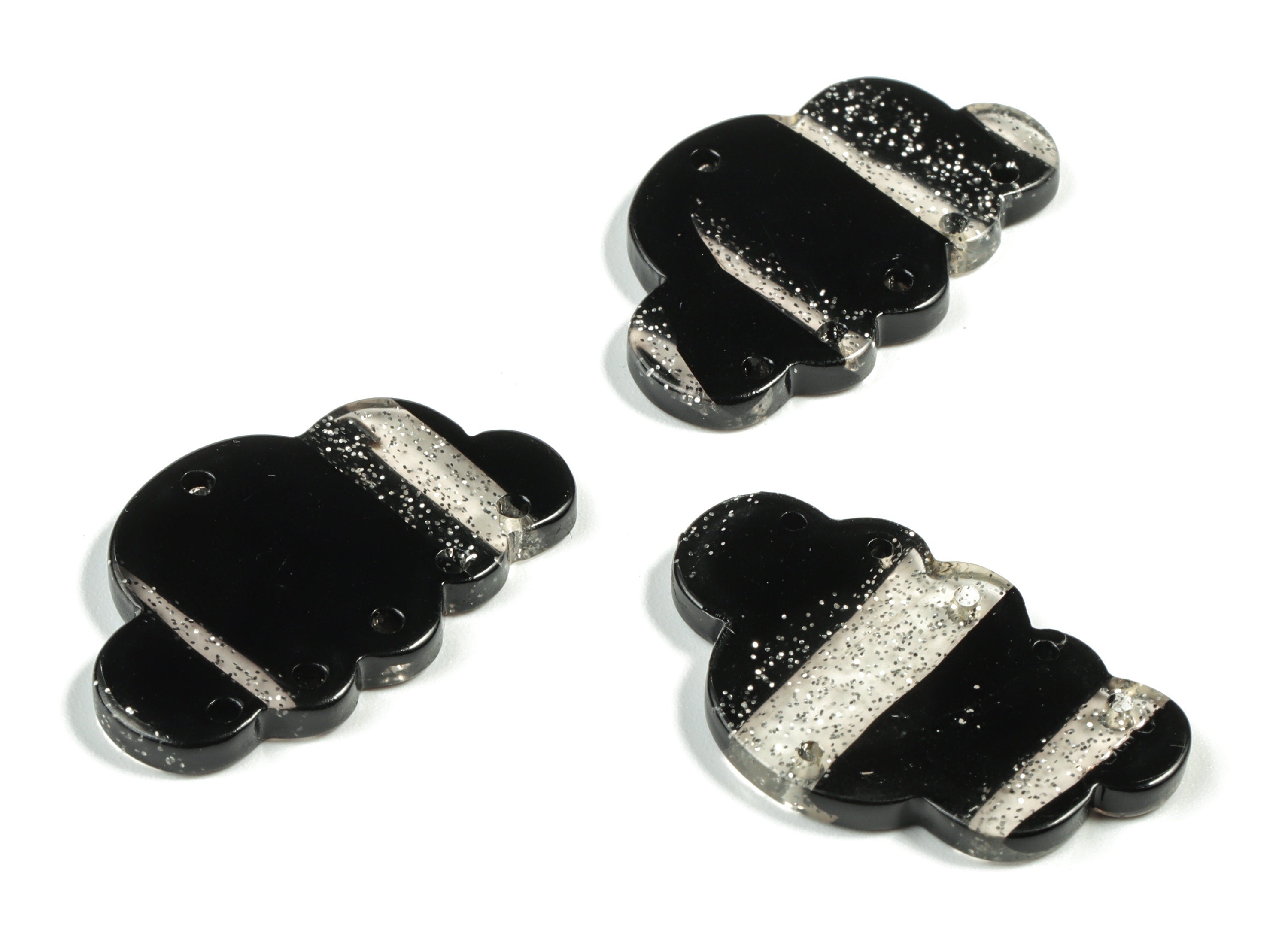 Acrylic Could Earring Connector - Acrylic Could Charms - 6 Holes - Jewelry Making Supplies - Color Code:A567 - 30x18.73x2.58mm - AC2231-A567 - DOMEDBAZAAR