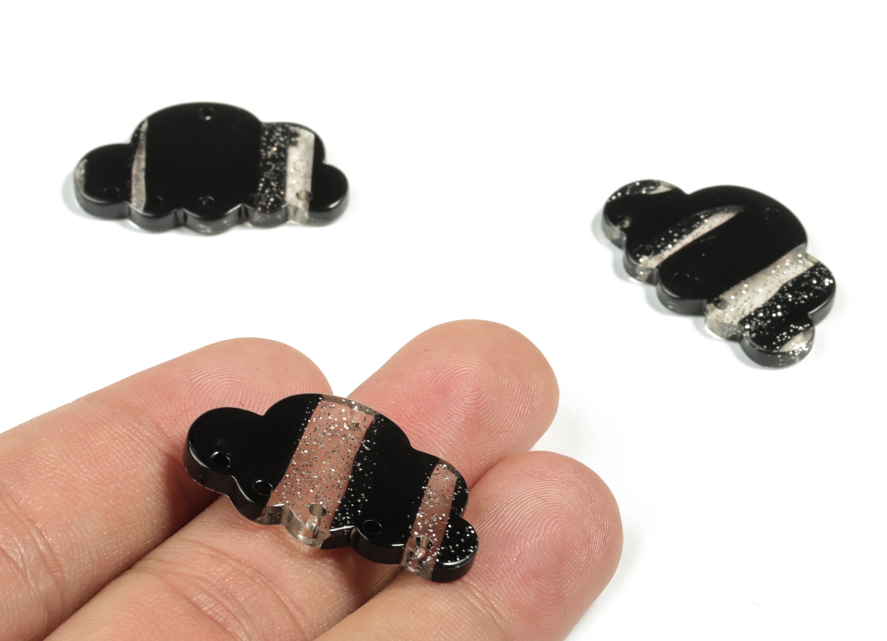 Acrylic Could Earring Connector - Acrylic Could Charms - 6 Holes - Jewelry Making Supplies - Color Code:A567 - 30x18.73x2.58mm - AC2231-A567 - DOMEDBAZAAR