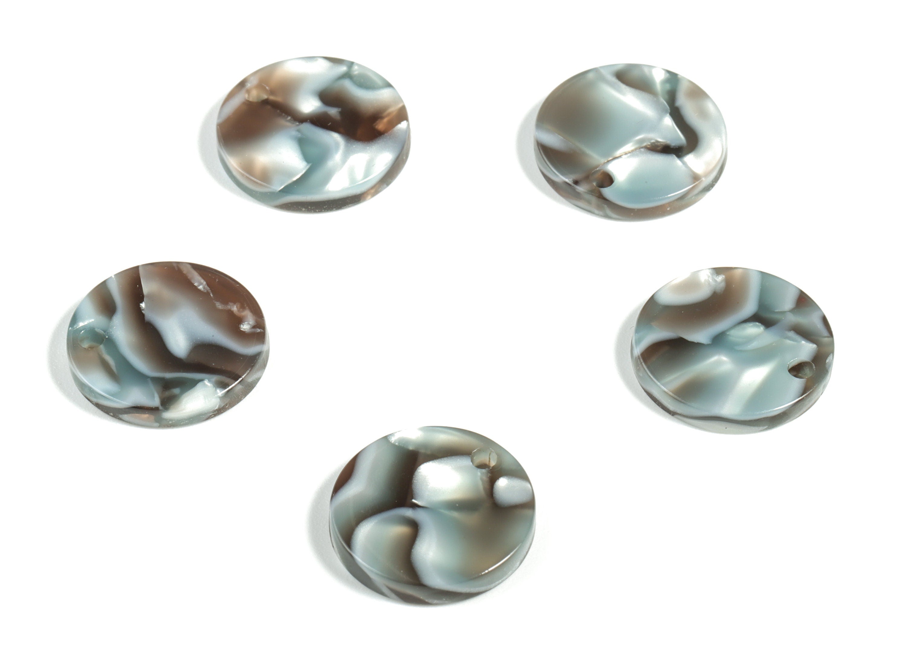 Acetate Round Charms - Round Earrings and Pendant - Earring Findings - Jewelry Supplys - Color Code: A22 - 15.7x15.7x2.78mm - AC1675-A22 - DOMEDBAZAAR