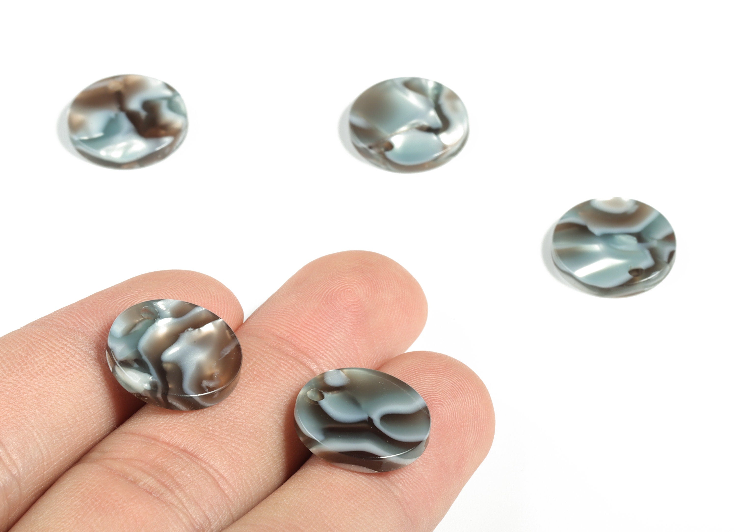 Acetate Round Charms - Round Earrings and Pendant - Earring Findings - Jewelry Supplys - Color Code: A22 - 15.7x15.7x2.78mm - AC1675-A22 - DOMEDBAZAAR