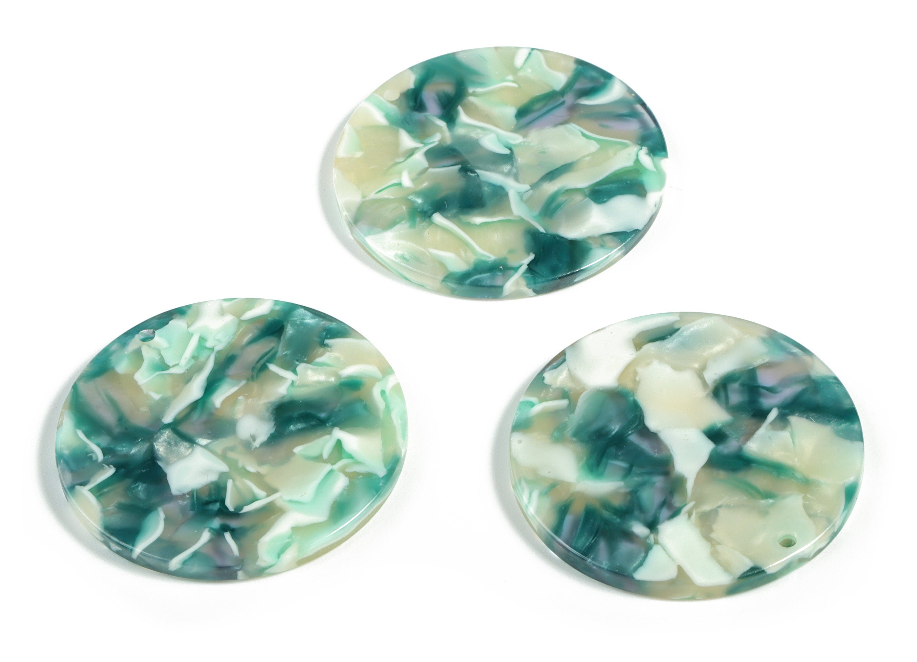 Acetate Round Charms - Coin Earrings and Pendant - Earring Findings - Jewelry Supplys - Color Code: A562 - 34.02x34.02x2.38mm - AC1135-A562 - DOMEDBAZAAR