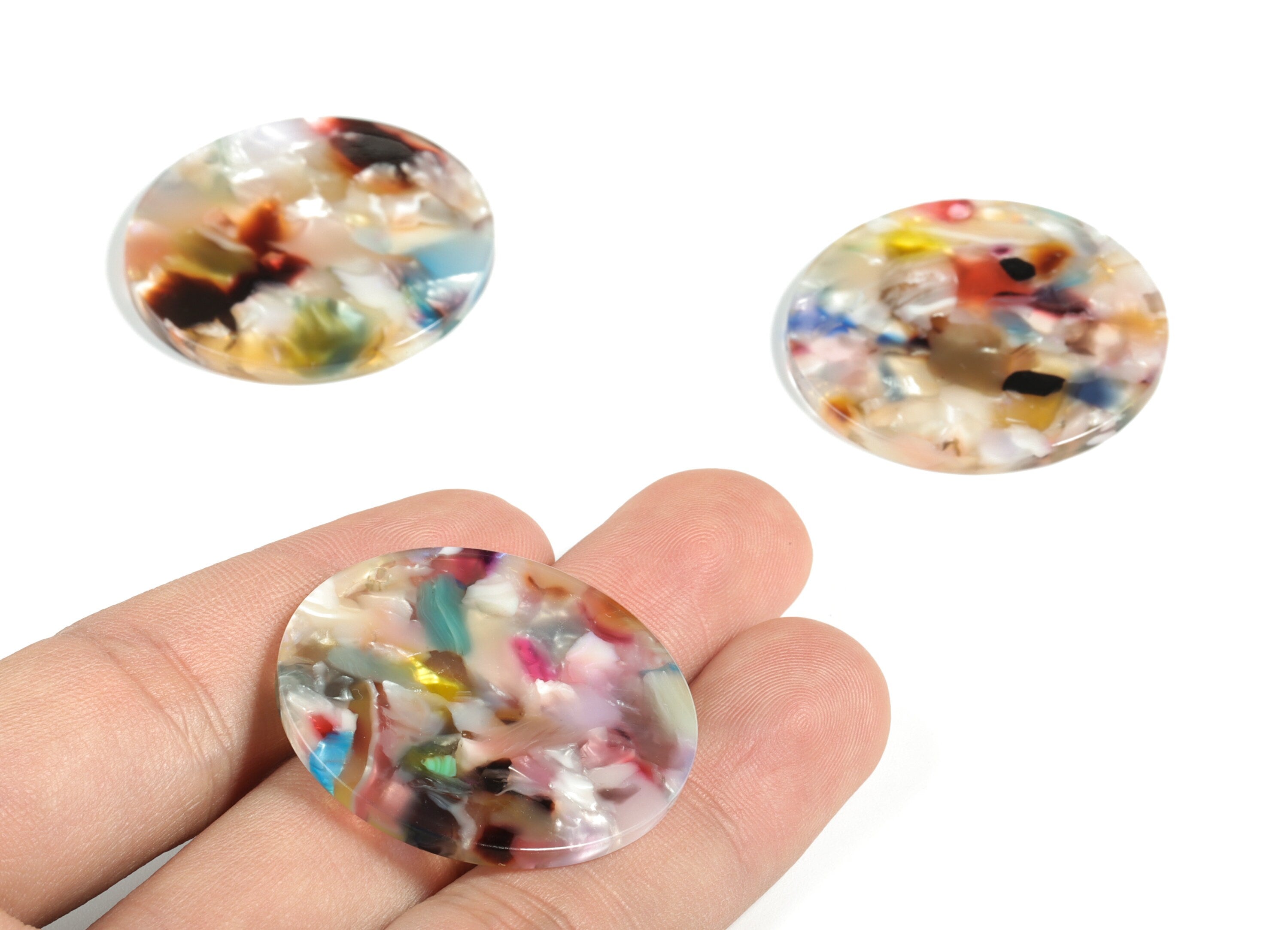 Acetate Round Charms - Coin Earrings and Pendant - Earring Findings - Jewelry Supplys - Color Code: A59 - 34.02x34.02x2.38mm - AC1135-A59 - DOMEDBAZAAR