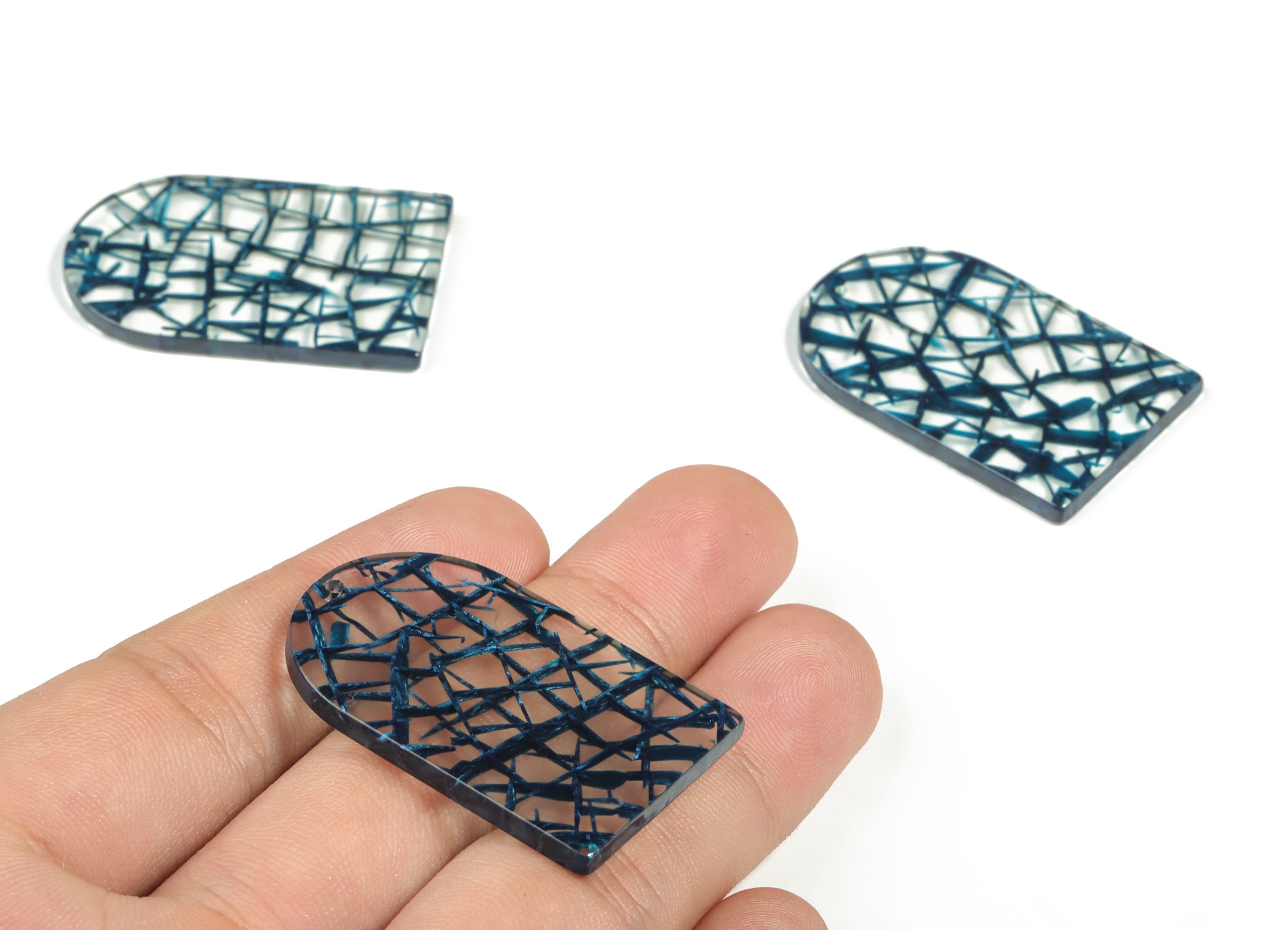 Acrylic D Earring Charms - Acrylic D Pendant - Earring Finding - Jewelry Making Supplies - Color Code:A566 - 39.88x25.8x2.72mm - AC2229-A566 - DOMEDBAZAAR