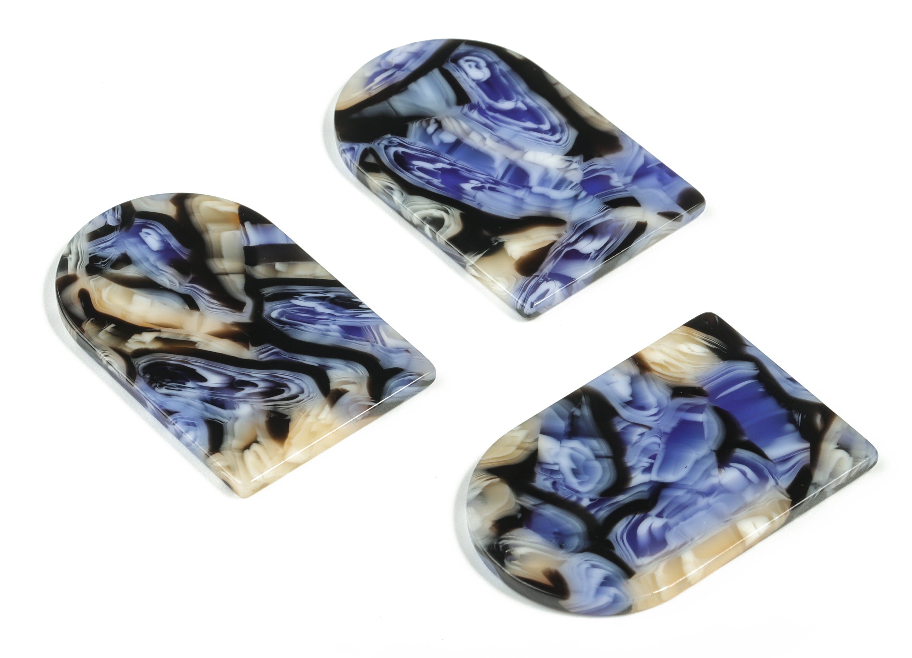 Acrylic D Earring Charms - Acrylic D Pendant - Earring Finding - Jewelry Making Supplies - Color Code:A574 - 39.83x25.84x2.5mm - AC2229-A574 - DOMEDBAZAAR