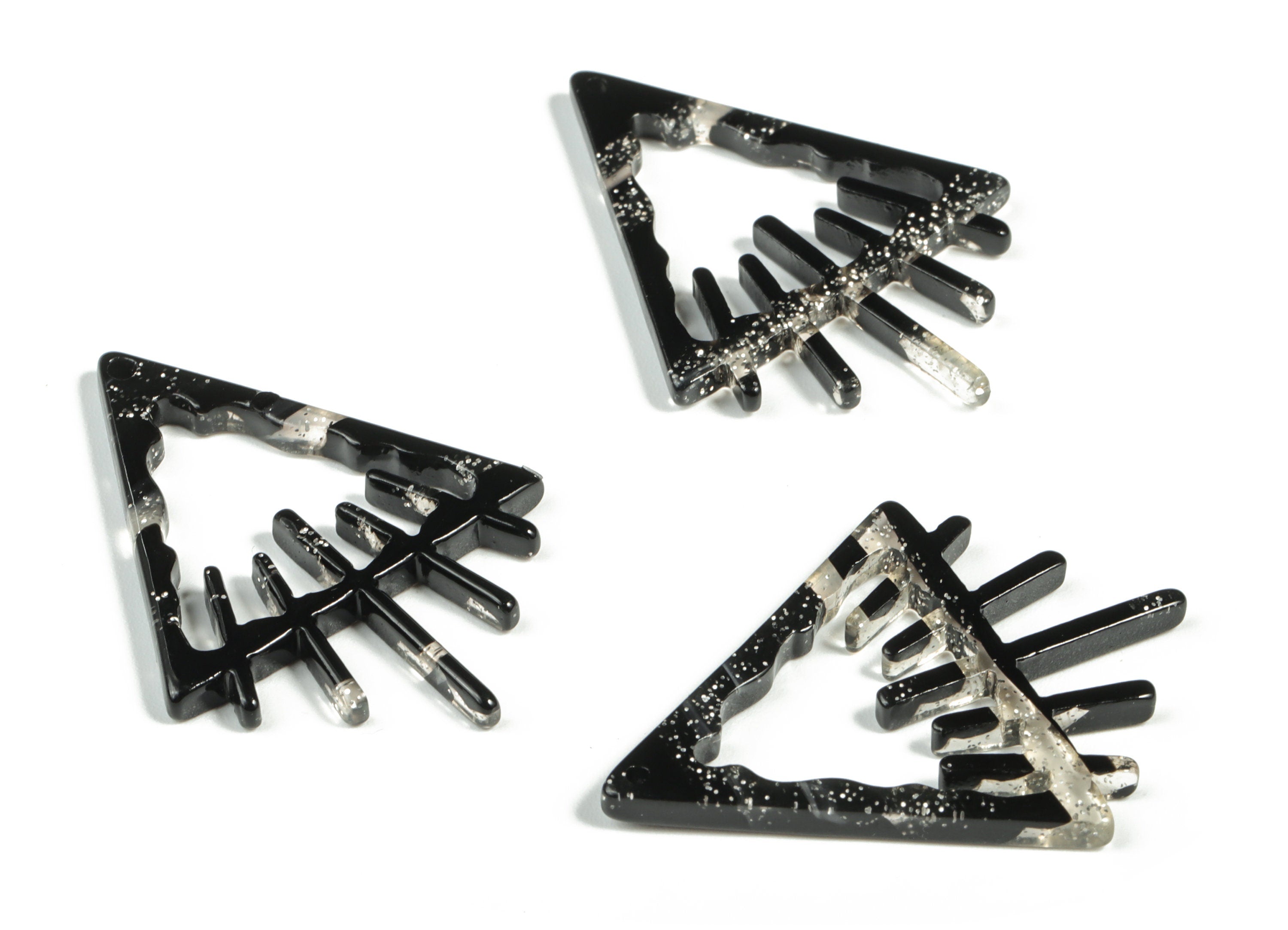 Acrylic Triangle Earring Charms - Acrylic Triangle Pendant - Jewelry Making Supplies - Color Code:A567 - 37.98x28.63x2.57mm - AC2233-A567 - DOMEDBAZAAR