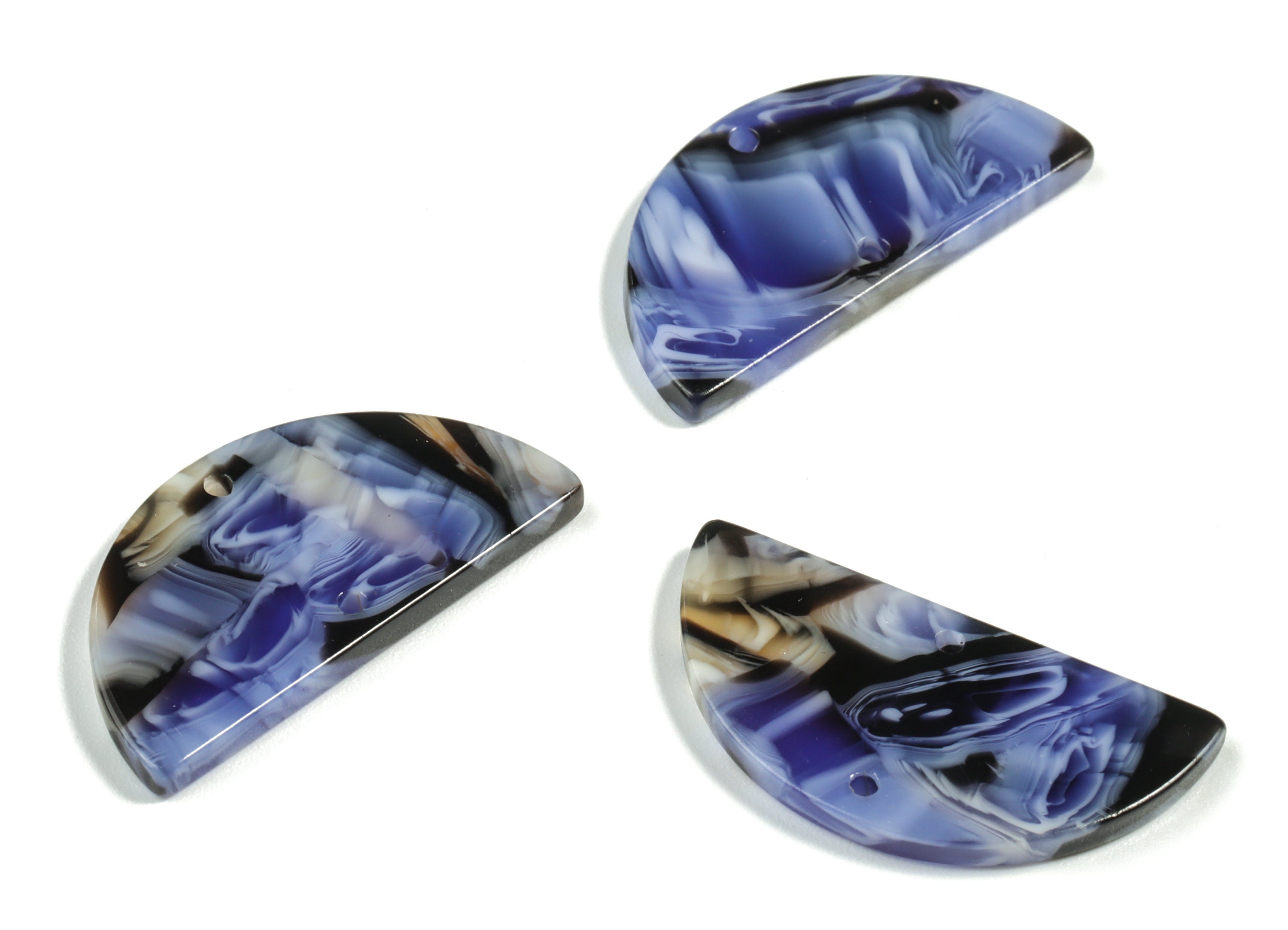 Acetate Semicircle Connectors - 2 Holes - Half Moon Earrings - Jewelry Making Supplies - Color Code:A5774 - 29.58x14.93x2.54mm - AC2232-A574 - DOMEDBAZAAR