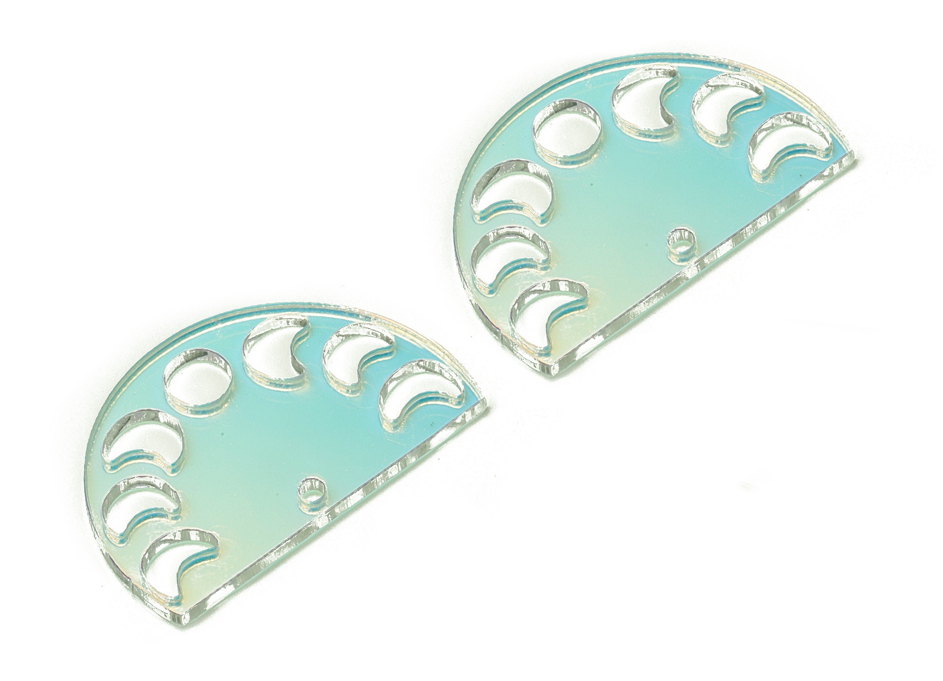 Colorful Acrylic Semi Circle Earring Charms - Half Moon Charms - Phases Of Moon Pendant - Color Code:A575 - 34.65x22.81x1.61mm - AC2235-A575 - DOMEDBAZAAR