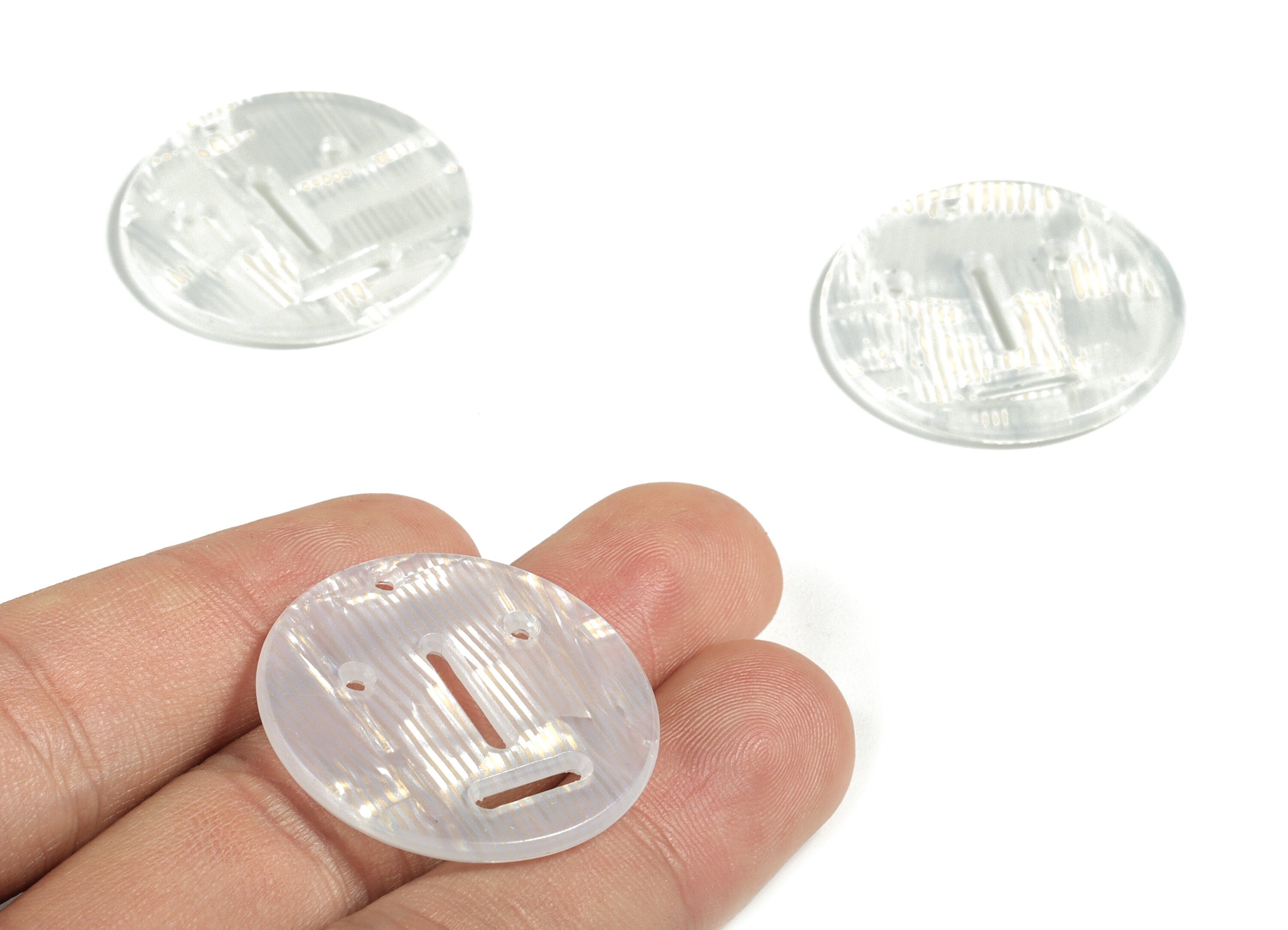 Acrylic Round Face Earring Charms - Acrylic Circle Face Earrings - Jewelry Supplies - Color Code:A514 - 30.27x30.29x2mm - AC2211-A514 - DOMEDBAZAAR