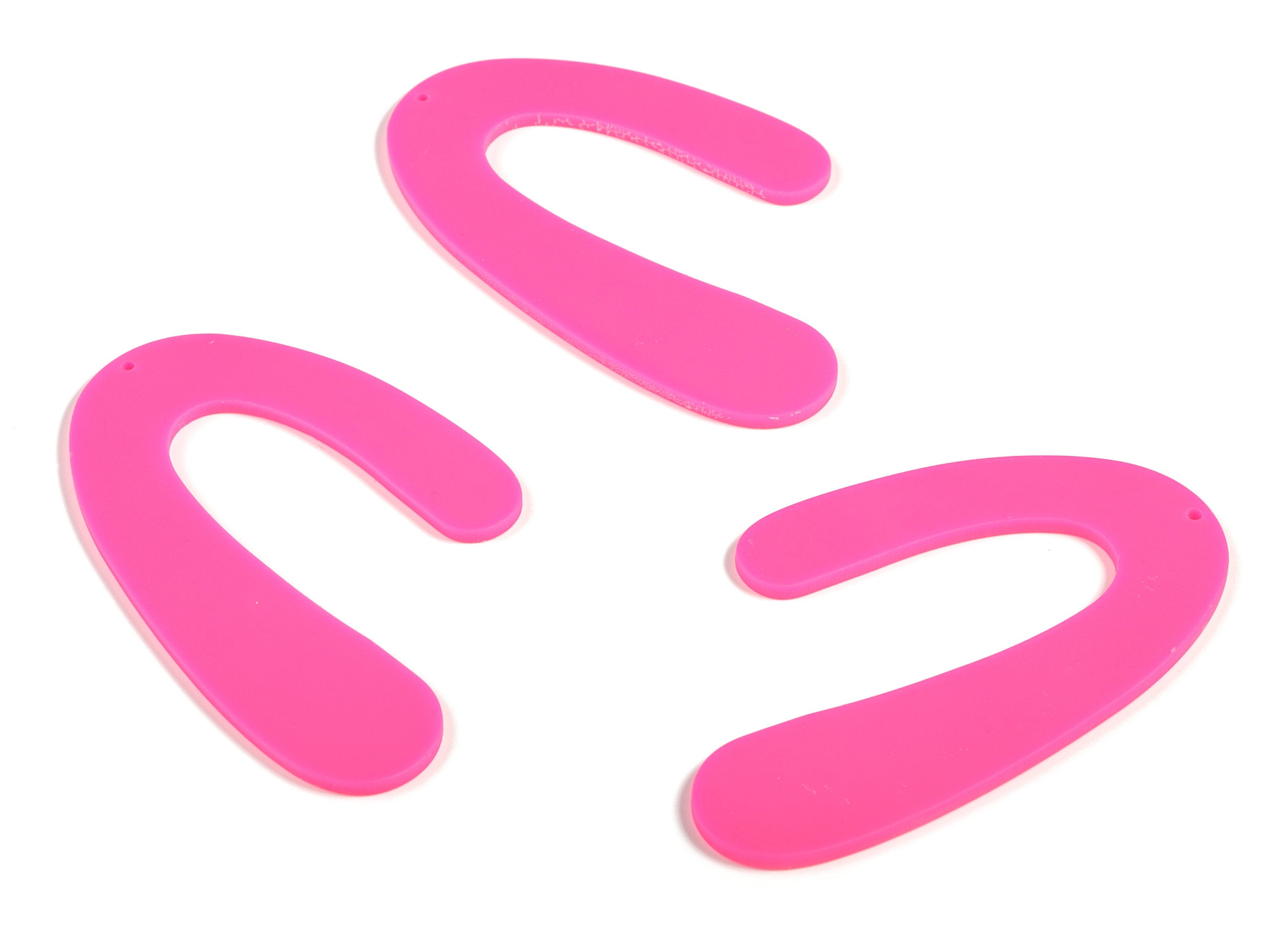 Acrylic U Earring Charms - Matte U Pendant - Earring Finding - Jewelry Making Supplies - Color Code: A472 - 80.15x53.2x2.21mm - AC2209-A472 - DOMEDBAZAAR