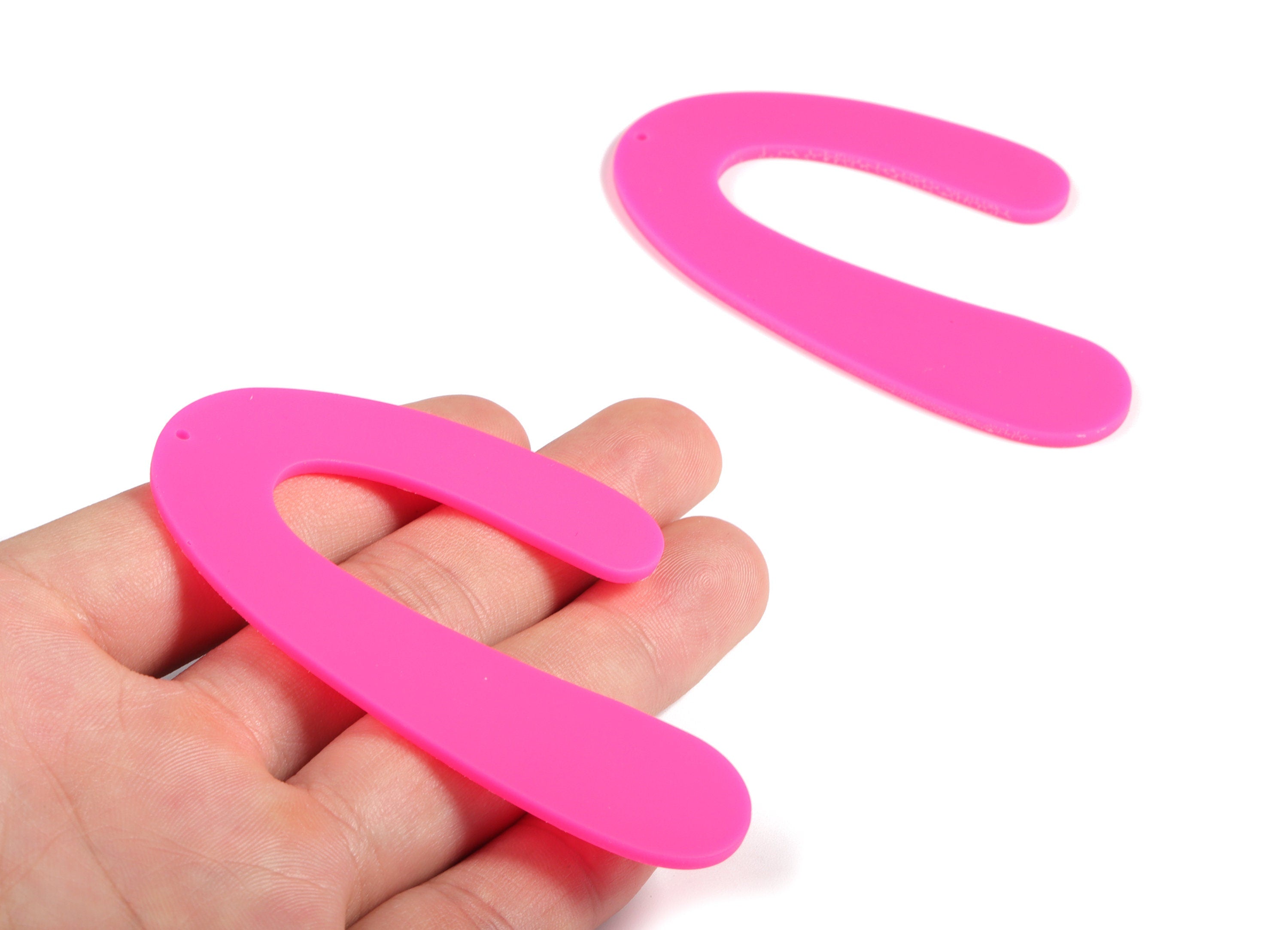 Acrylic U Earring Charms - Matte U Pendant - Earring Finding - Jewelry Making Supplies - Color Code: A472 - 80.15x53.2x2.21mm - AC2209-A472 - DOMEDBAZAAR