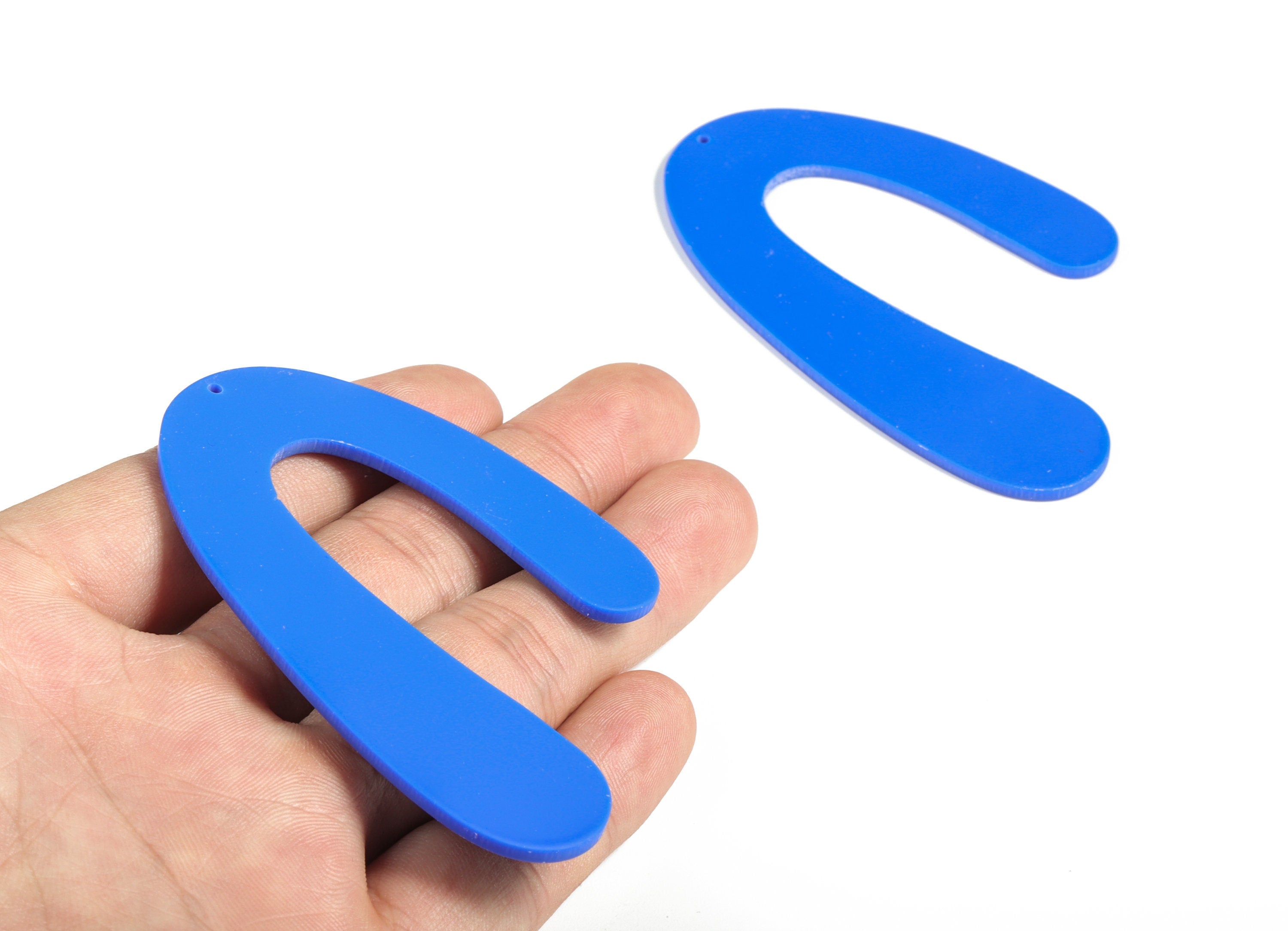 Acrylic U Earring Charms - Matte U Pendant - Earring Finding - Jewelry Making Supplies - Color Code: A522 - 81.92x52x2.1mm - AC2209-A522 - DOMEDBAZAAR