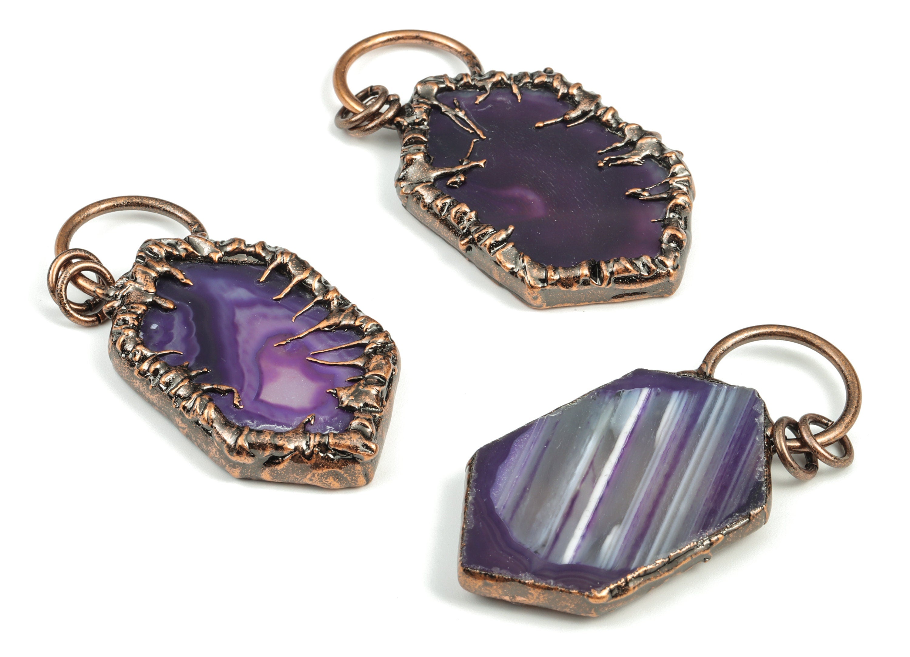 Hexagon Agate Charm –Agate Pendant Charm – Agate Gemstone Earring Charms– Average Size - Jewelry Making –64.68x31.63x6.82mm- NS1292 - DOMEDBAZAAR