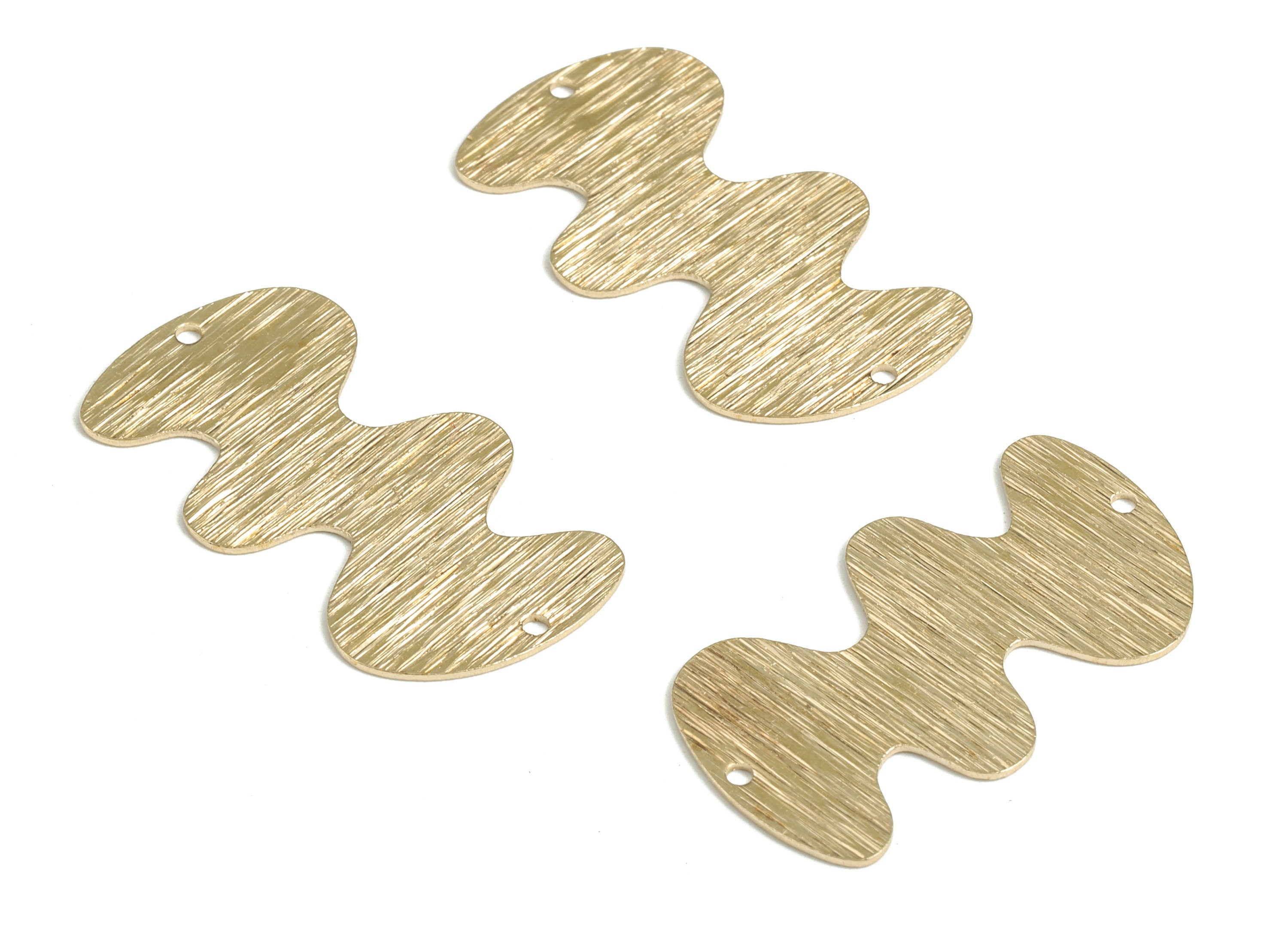 Brass Textured Could Earring Connector - Raw Brass Could Earring Charms - Earring Findings - Jewelry Supplies - 30.19x16.96x0.65mm - PP3802 - DOMEDBAZAAR