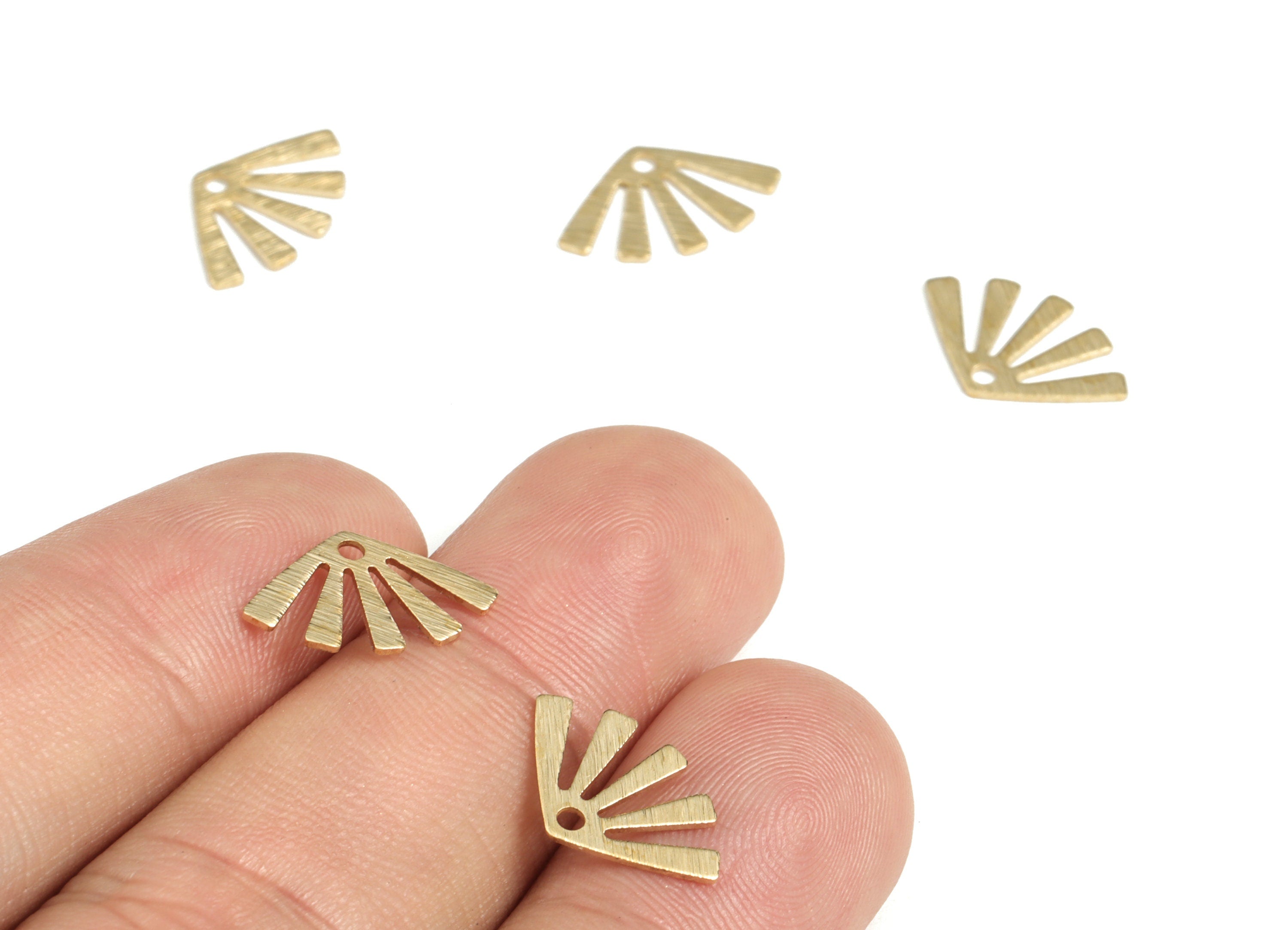 Brass Textured Sun Earring Charms - Raw Brass Sun Pendant - Earrings Finding - Jewelry Making Supplies - 14.74x9.4x0.58mm - PP3799 - DOMEDBAZAAR