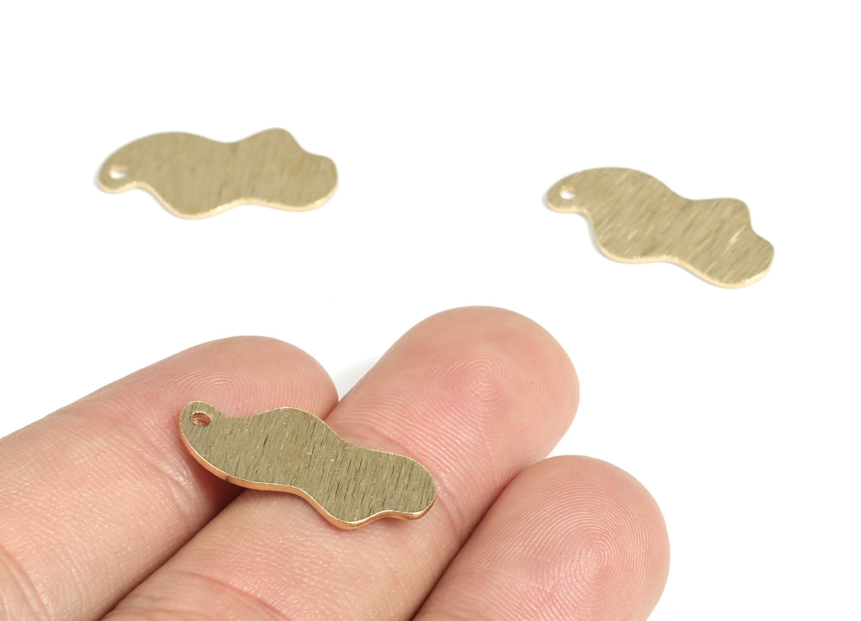 Brass Textured Could Earring Charms - Raw Brass Could Pendant - Earring Findings - Jewelry Making Supplies - 22.5x11.09x0.77mm - PP3798 - DOMEDBAZAAR