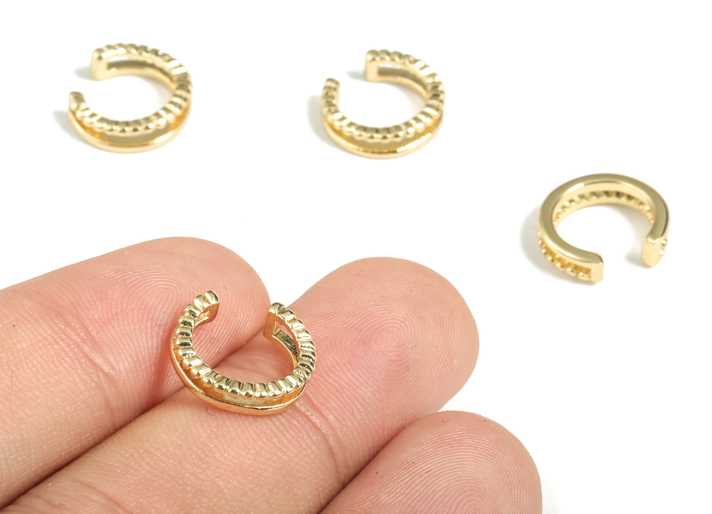 Thick Ear Cuff - Ear Cuff No Piercing - Gold Ear Cuff Jewelry - Ear Cuff Non Pierced – Jewelry Supplies - 12.89×12.02×2.2mm - RGP2829 - DOMEDBAZAAR