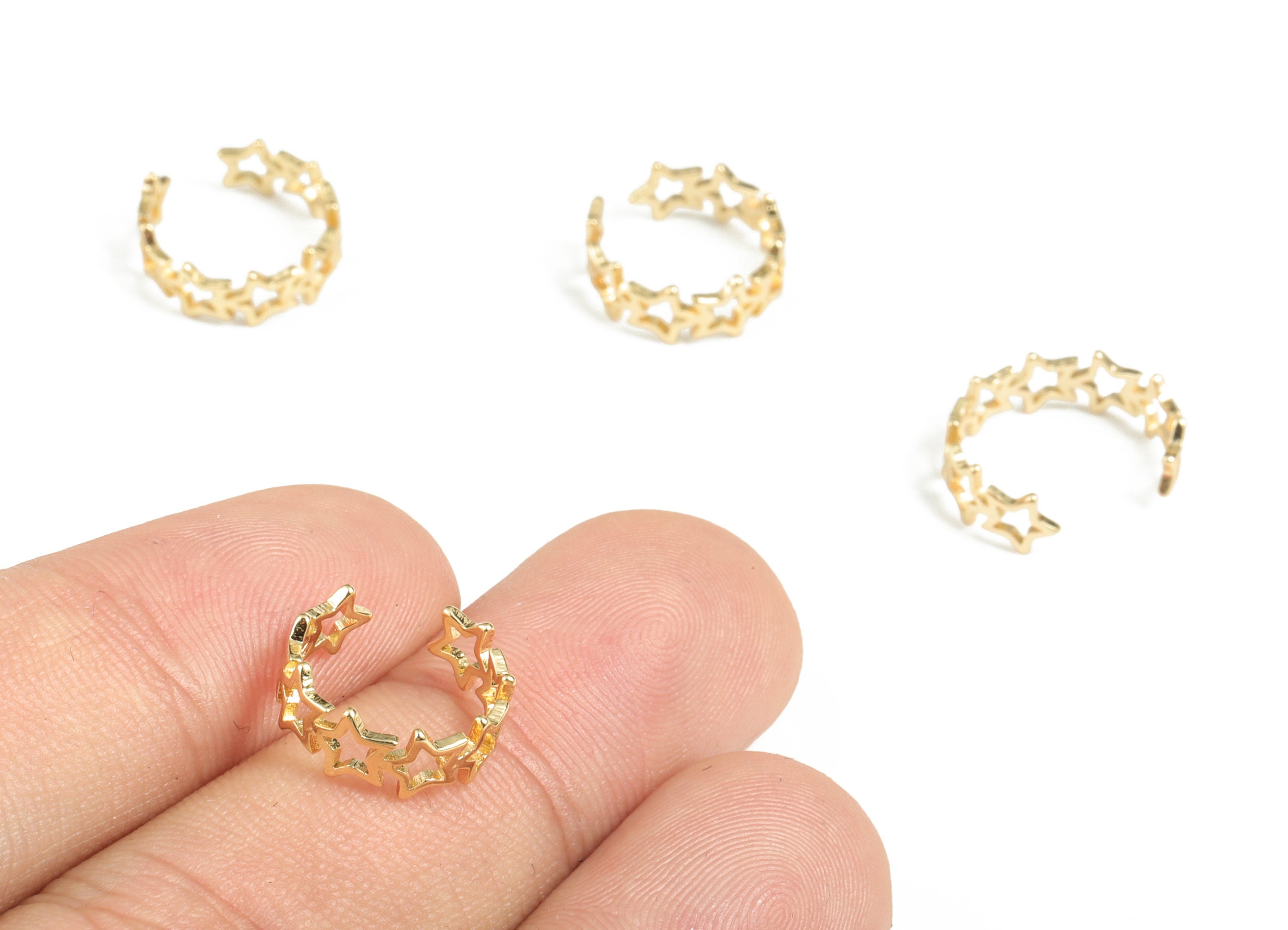Ear Cuff No Piercing - Ear Cuffs – Earring Gold Cuff - Ear Cuff Non Pierced - Fake Helix Piercing - 14.66x12.47x1.13mm - RGP2898 - DOMEDBAZAAR