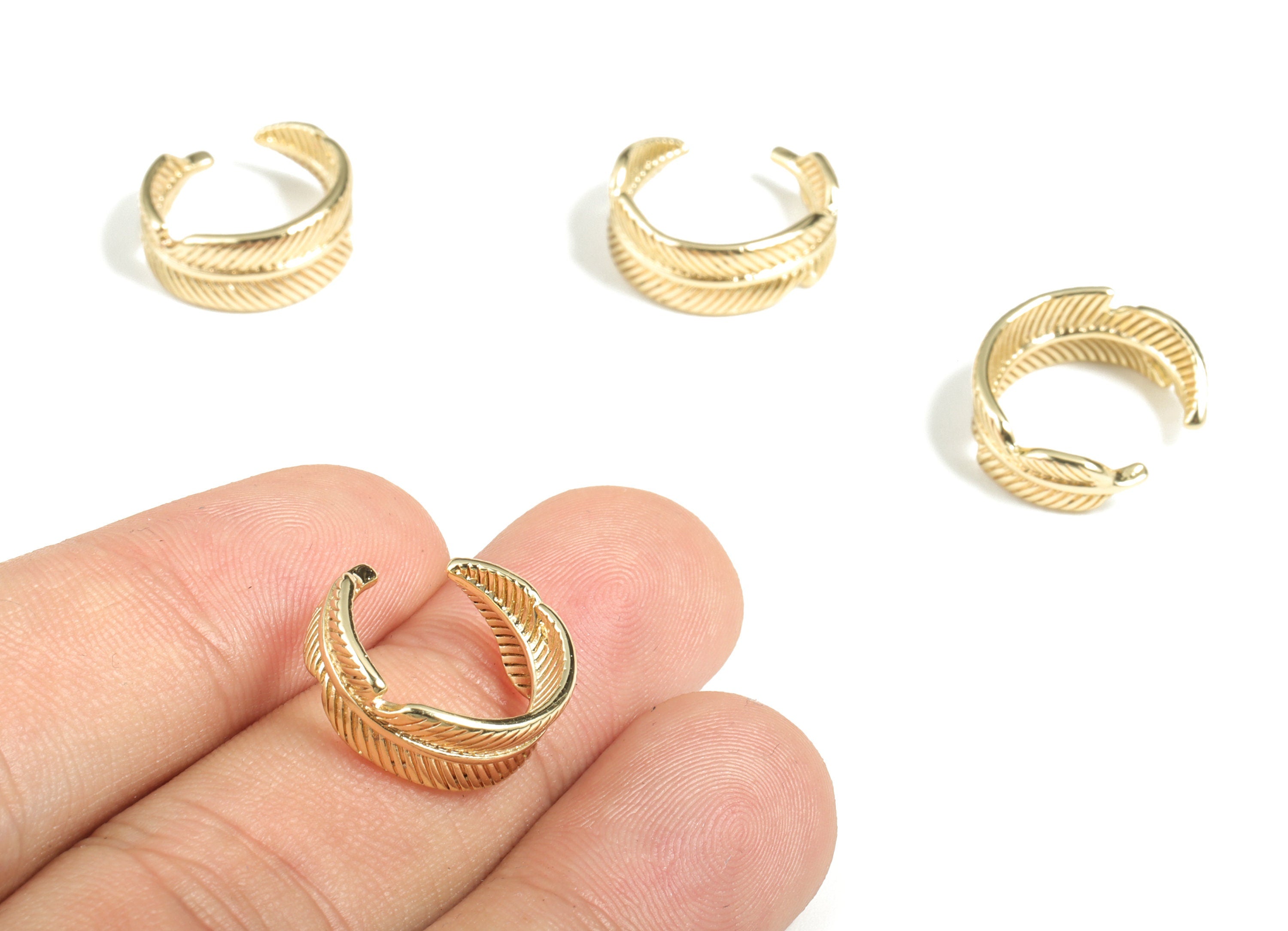 Ear Cuff No Piercing – Smooth Ear Cuff Jewelry – Earring Gold Cuff - Ear Cuff Non Pierced - Fake Piercing - 16.8x15.92x2.08mm - RGP2905 - DOMEDBAZAAR