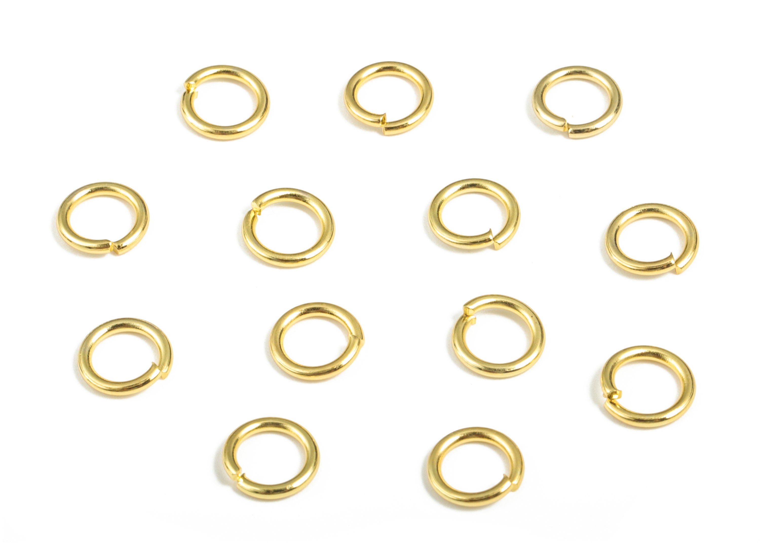 Brass Open 1.2x8 Jump Rings - Gold Tone Plated - Brass Open Jump Rings - Jewelry Making Supplies -8.09x8.09x1.21mm - PP1585G - DOMEDBAZAAR