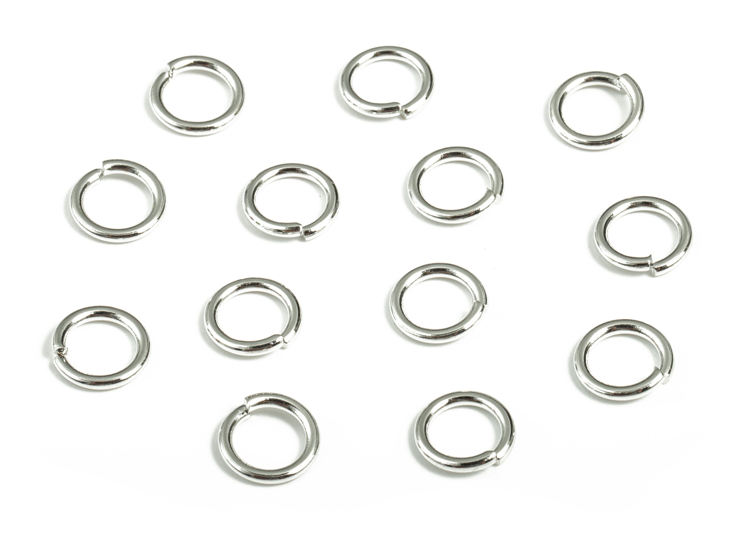 Brass Open 1.2X8 Jump Rings - Silver Tone Plated - Brass Open Jump Rings - Jewelry Making Supplies - 8.09x8.09x1.21mm - PP1585S - DOMEDBAZAAR