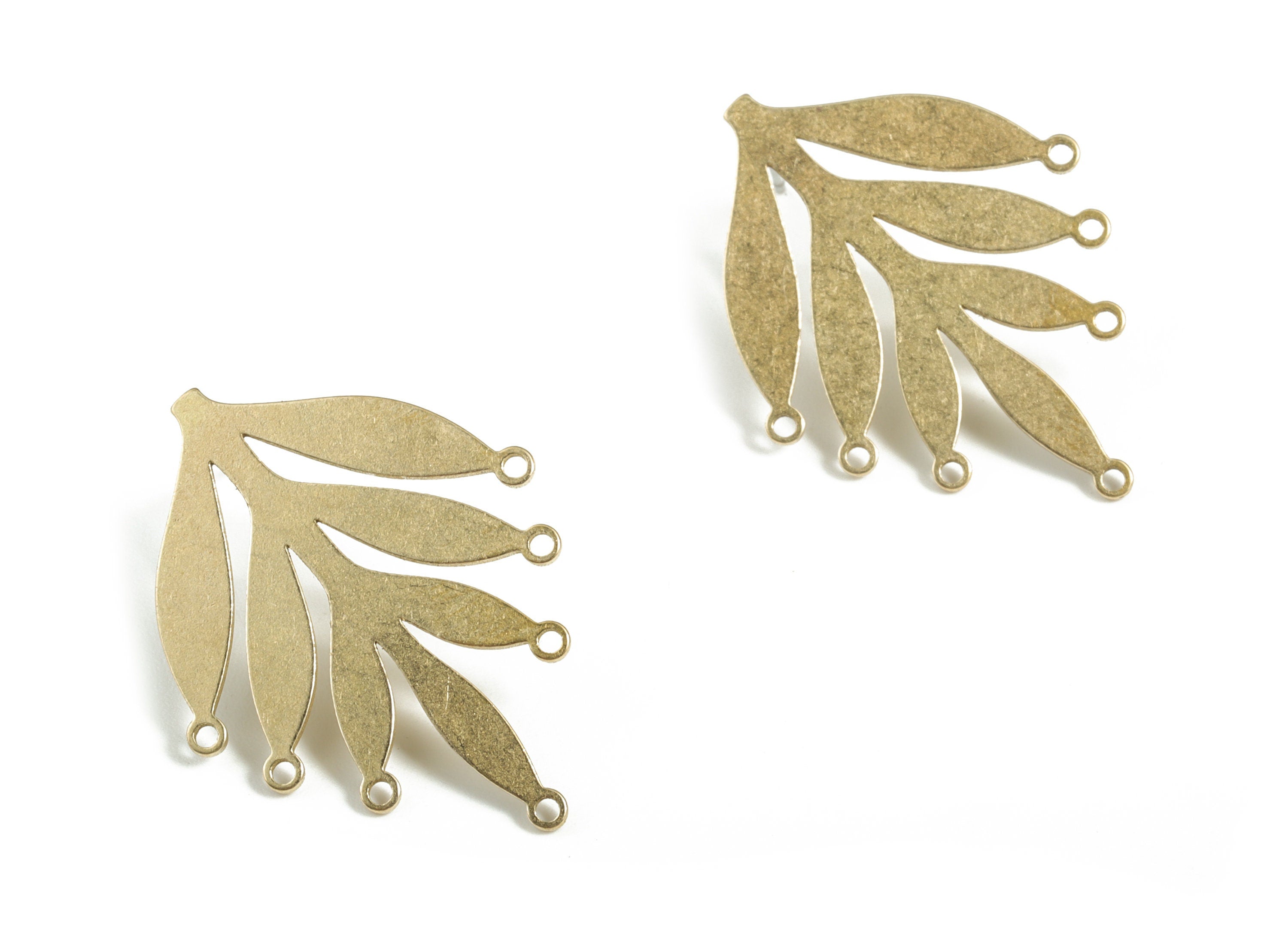 Brass 316 Surgical Stainless Steel Stud - Earrings Leaf Stud-Jewelry supplies – Jewelry Makings Supplies - 30.44x23.35x1.09mm-PP3771 - DOMEDBAZAAR