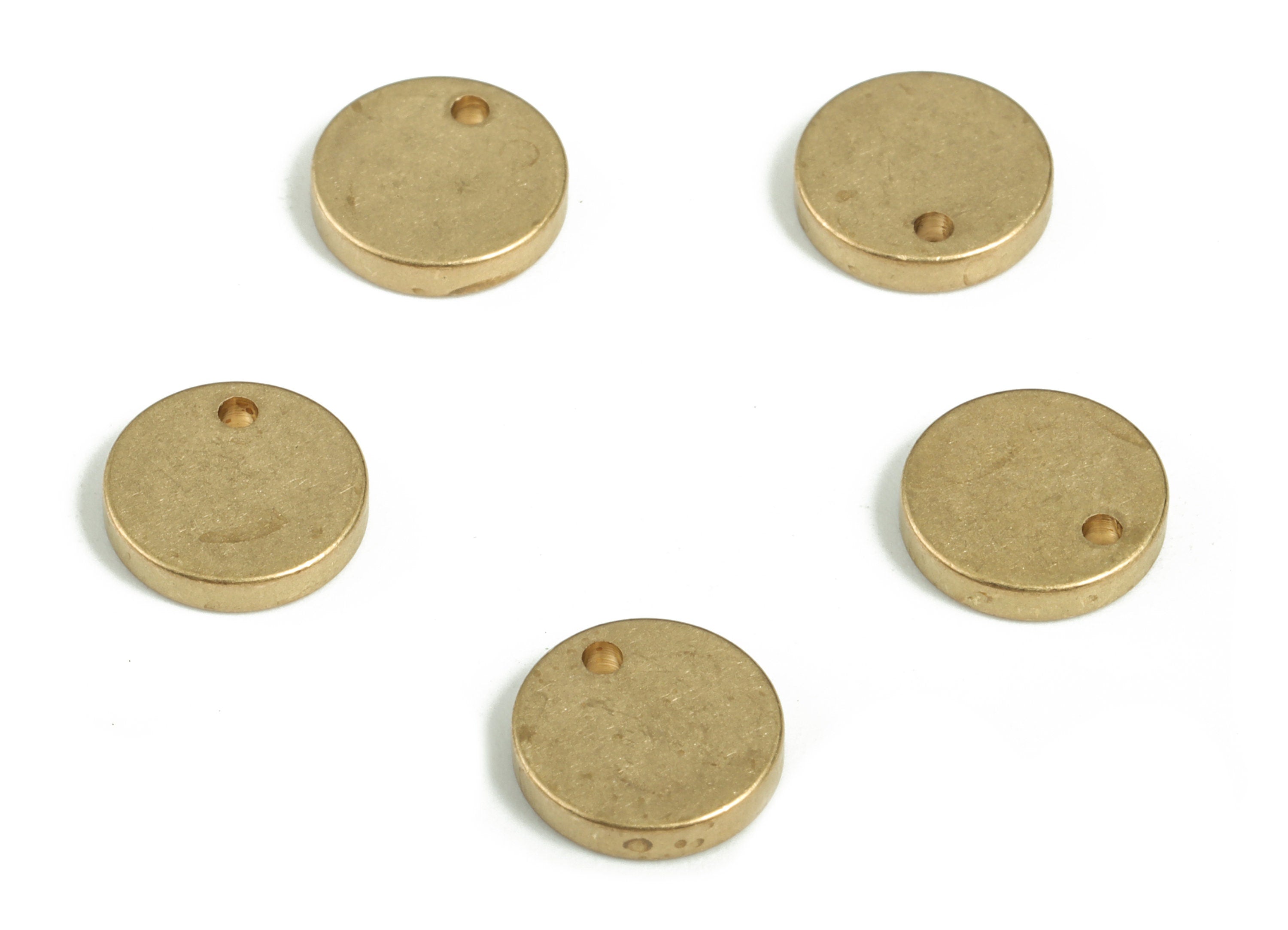 Brass Round Earring Charms - Raw Brass Circle Pendant - Earring Findings - Jewelry Making Supplies - 9.98x9.98x1.95mm - PP3926 - DOMEDBAZAAR
