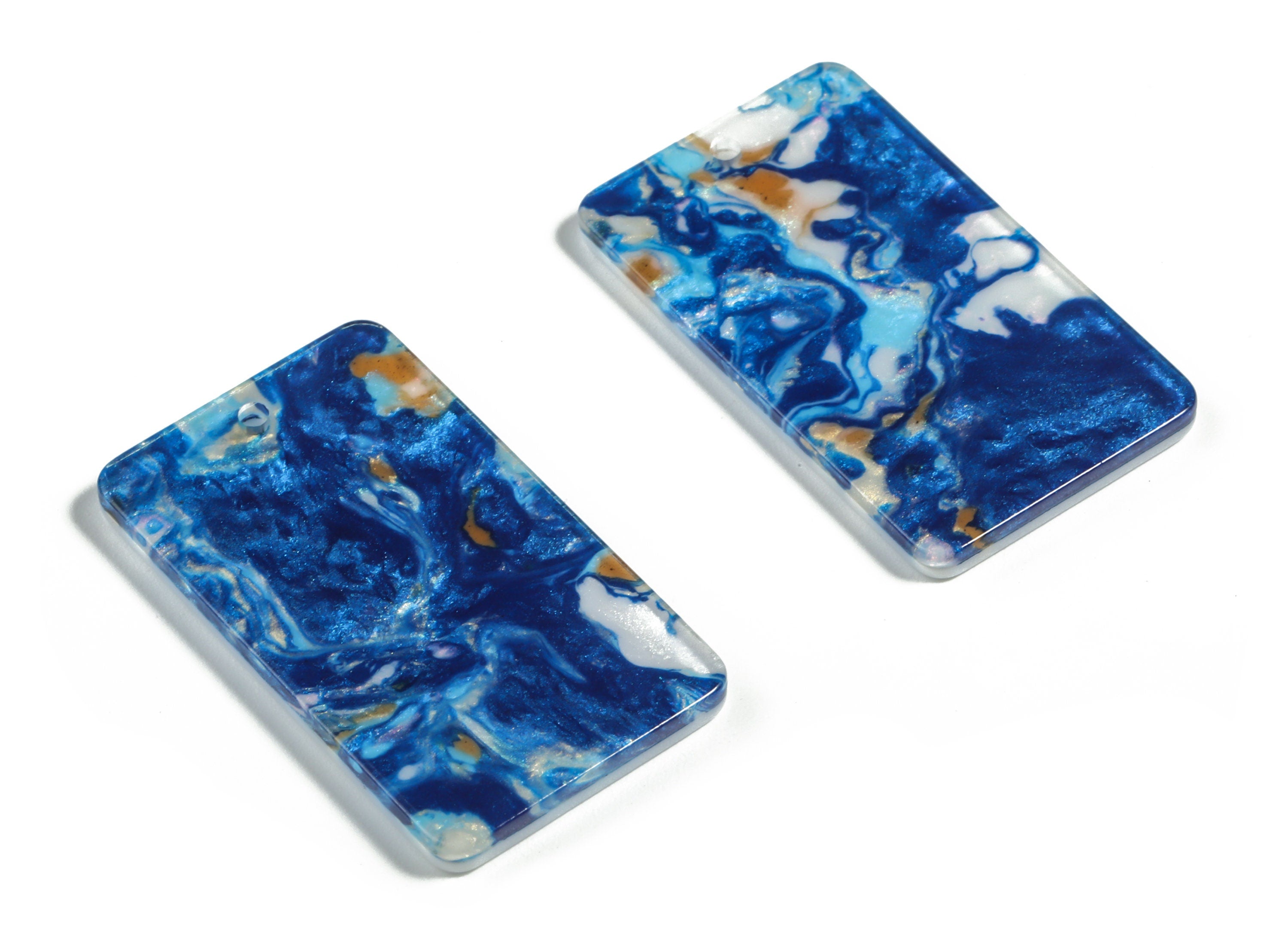 Acetate Rectangle Earring Charms - Rectangle Pendant - Jewelry Making Supplies - Color Code: A387 - 33.73x19.46x2.65mm - AC1217-A387 - DOMEDBAZAAR