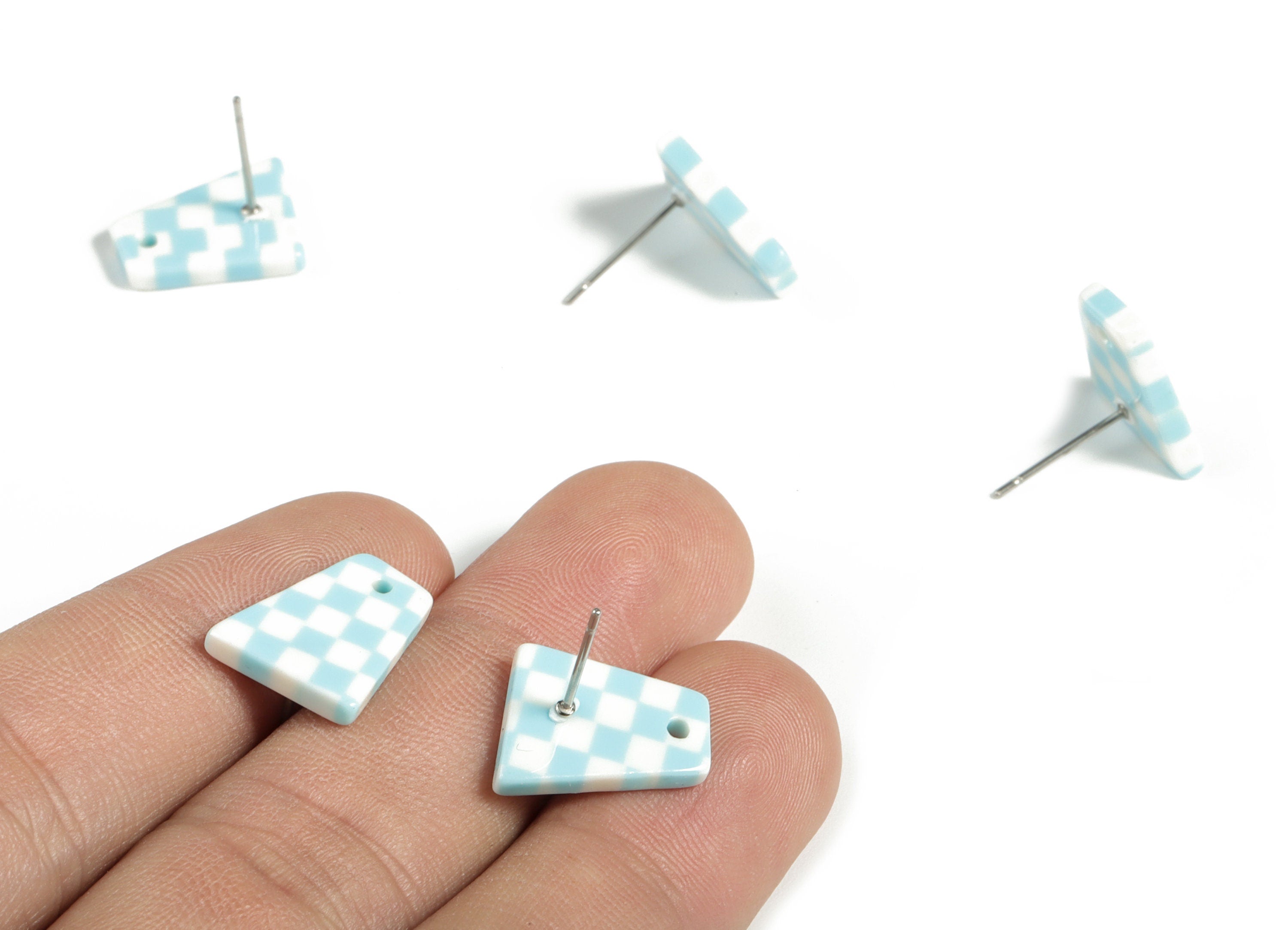 Acetate Trapezoid Earring Stud - Trapezoid Earring Post and Stud - Earring Findings - Color Code: A180 - 14.2x14x2.5mm - AC1530-A180 - DOMEDBAZAAR