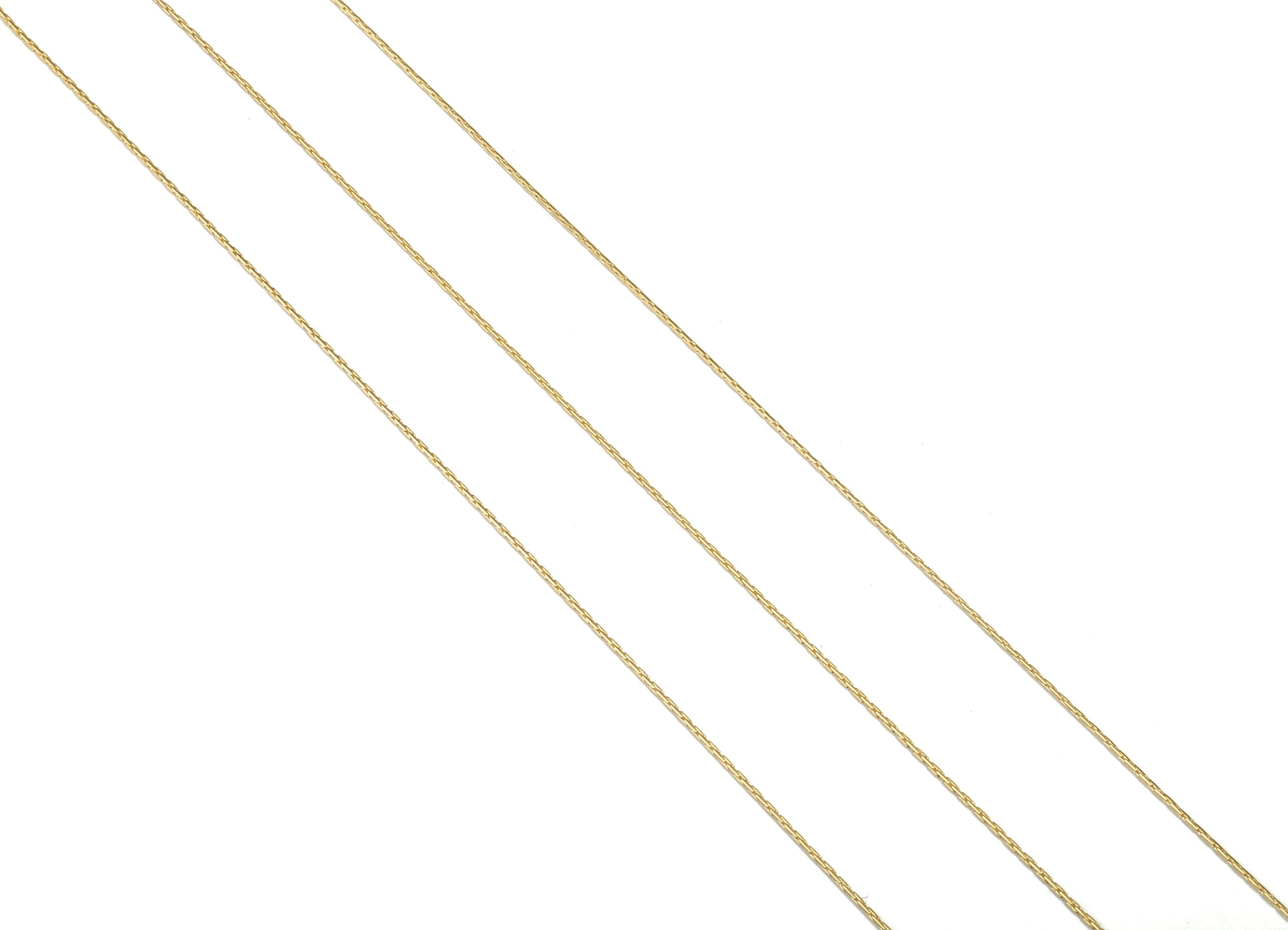Gold Finished Snake Chain - 19.7 Inch Brass Snake Chain - 18K Real Gold Plated Brass - 0.12"" x 0.02"" - RGP2935 - DOMEDBAZAAR