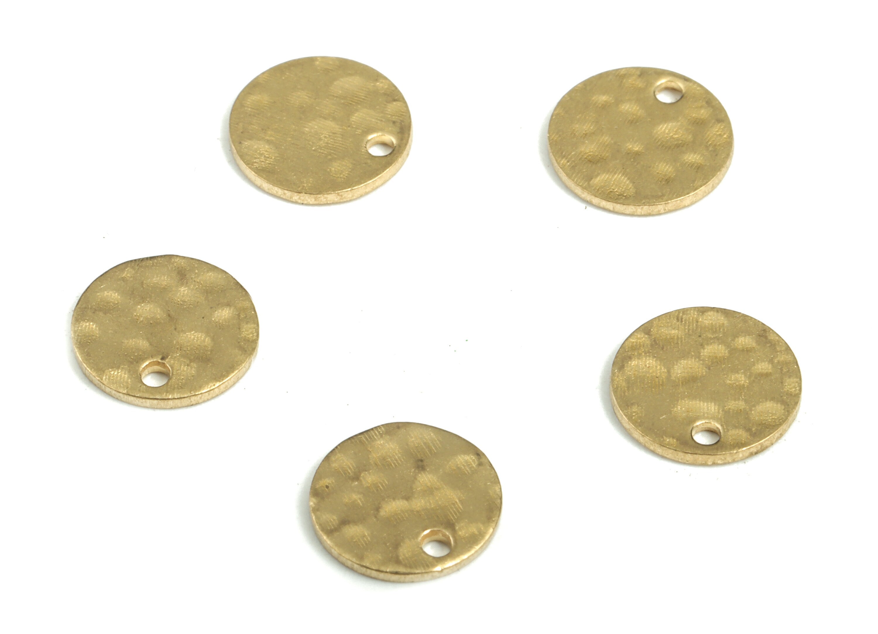 Brass Hammered Round Earring Charms - Raw Brass Circle Pendant - Earring Findings - Jewelry Making Supplies - 8x8x0.79mm - PP3894 - DOMEDBAZAAR