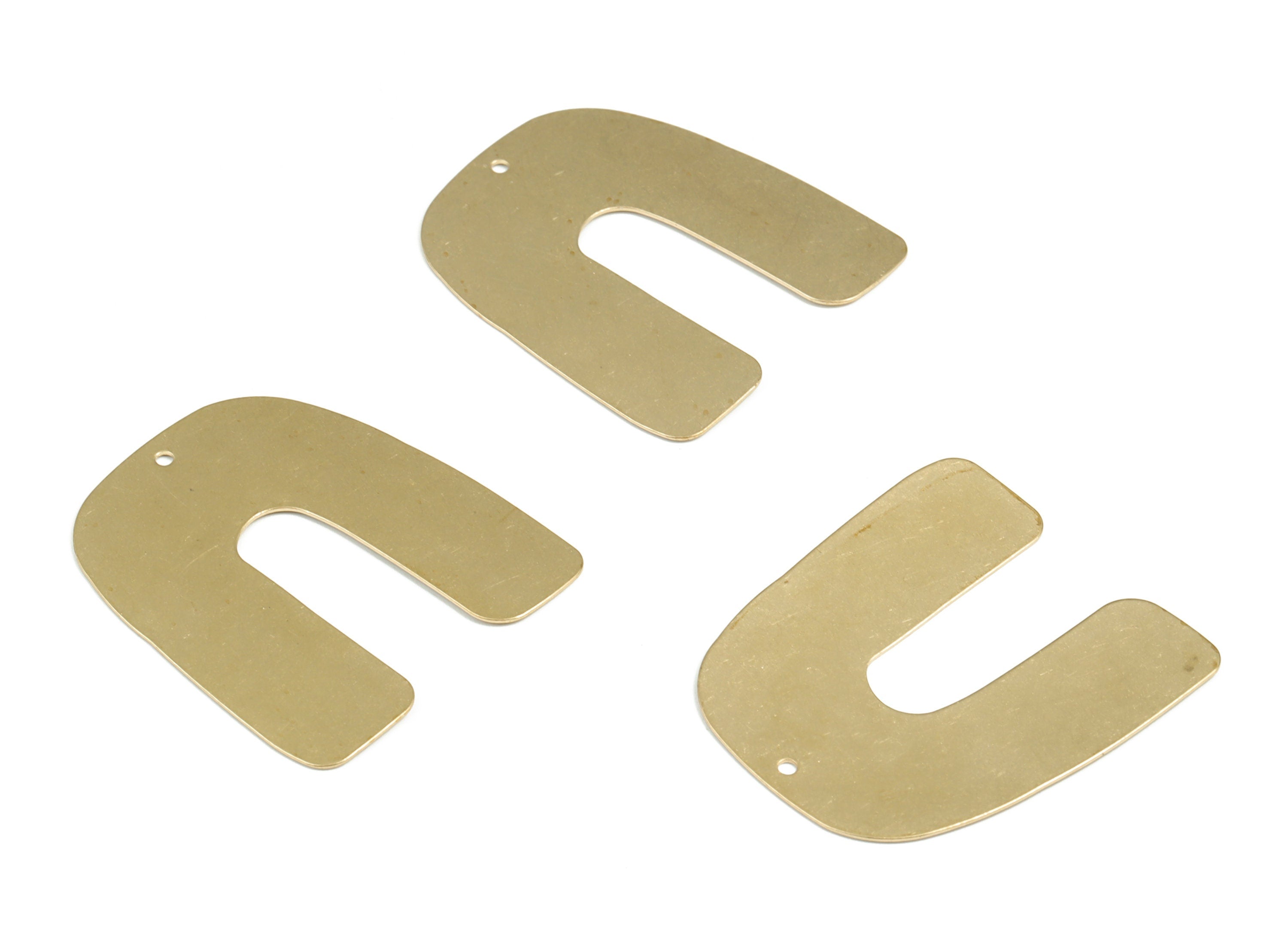 Personalized stamping blank - Brass U Earring Charms - Raw Brass U Pendant - Earring Findings - 39x34x0.57mm - PP3958 - DOMEDBAZAAR