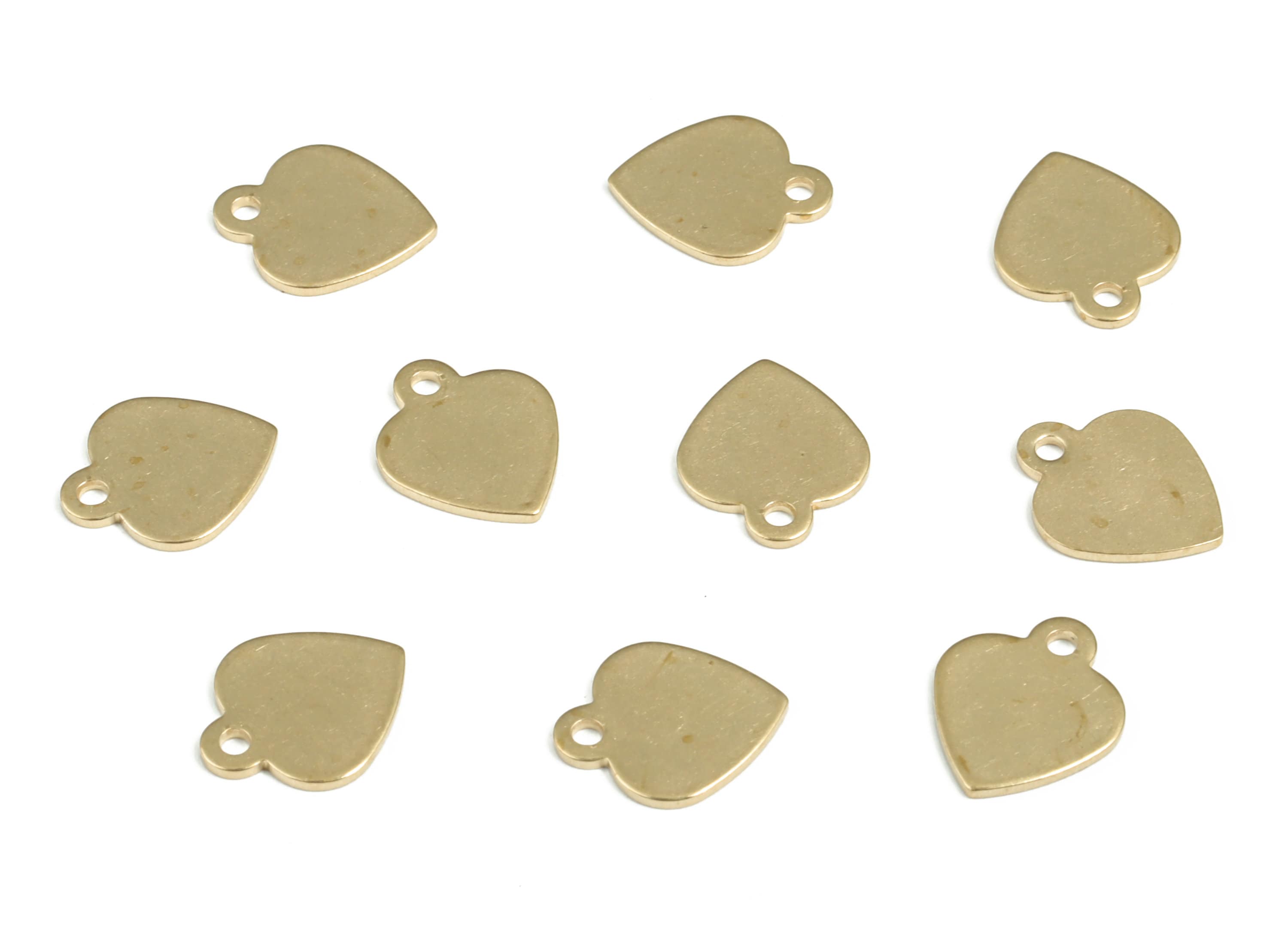 Brass Heart Earring Charms - Raw Brass Heart Pendant - Earring Findings - Jewelry Making Supplies - 11.83x9.9x0.79mm - PP3955 - DOMEDBAZAAR