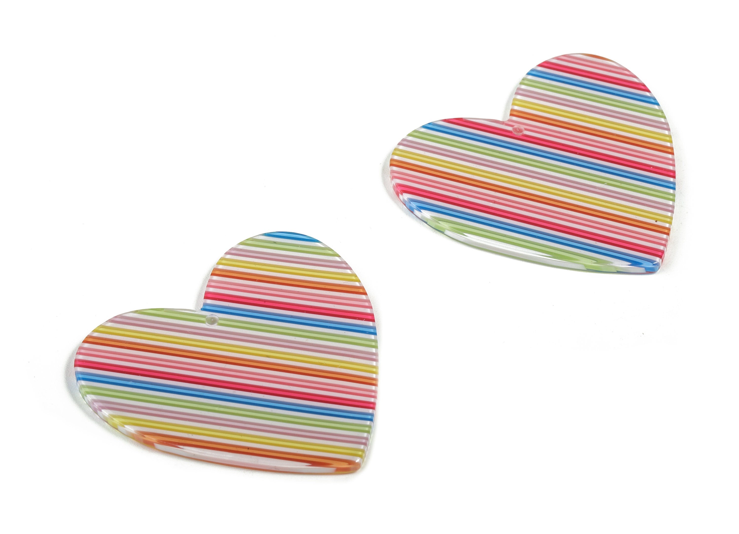 Acrylic Heart Charms - Heart Earring and Pendant - Earring Findings - Jewelry Supplies - Color Code: A578- 43.15x42.8x2.29mm - AC1746-A578 - DOMEDBAZAAR