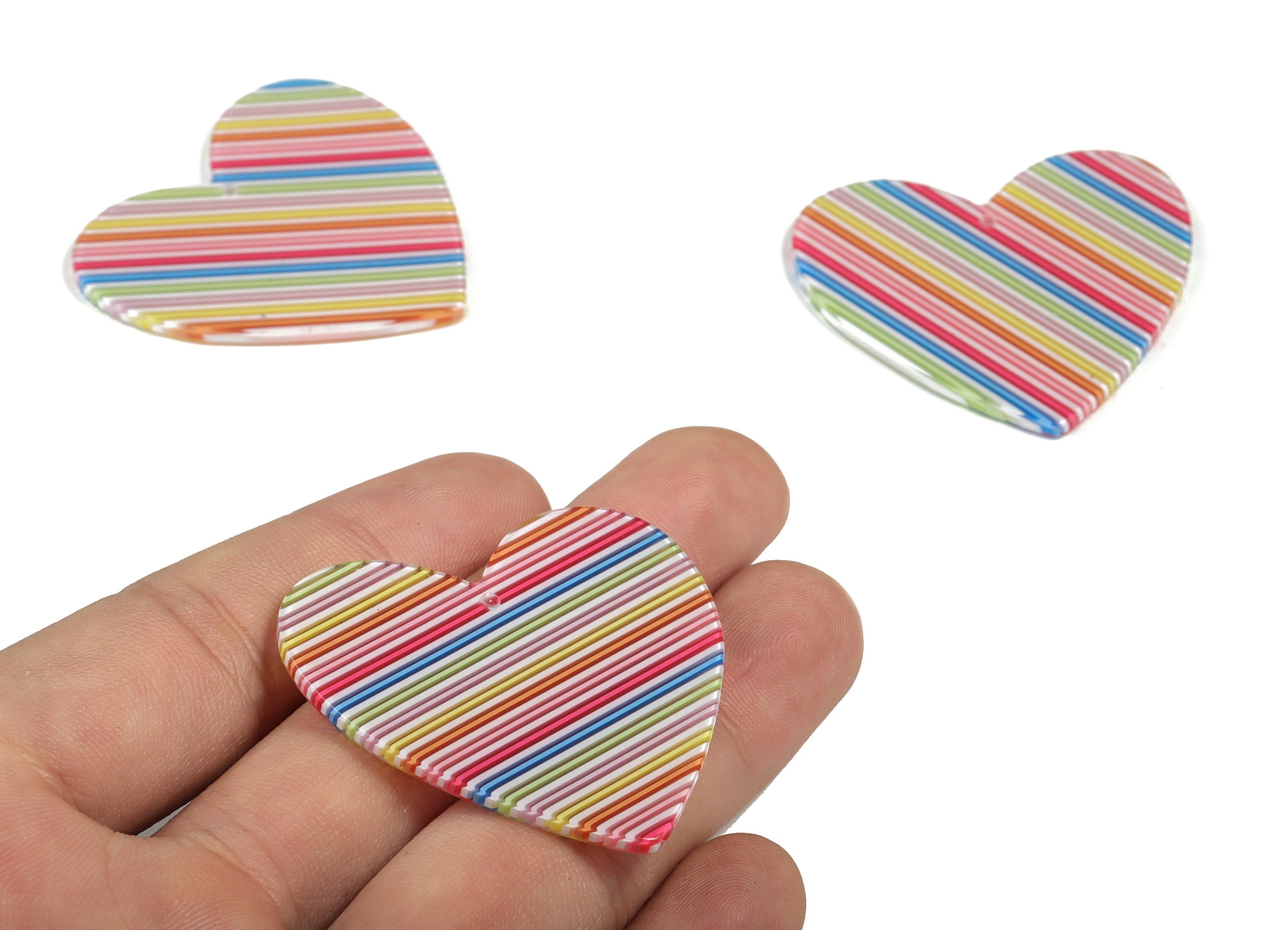 Acrylic Heart Charms - Heart Earring and Pendant - Earring Findings - Jewelry Supplies - Color Code: A578- 43.15x42.8x2.29mm - AC1746-A578 - DOMEDBAZAAR