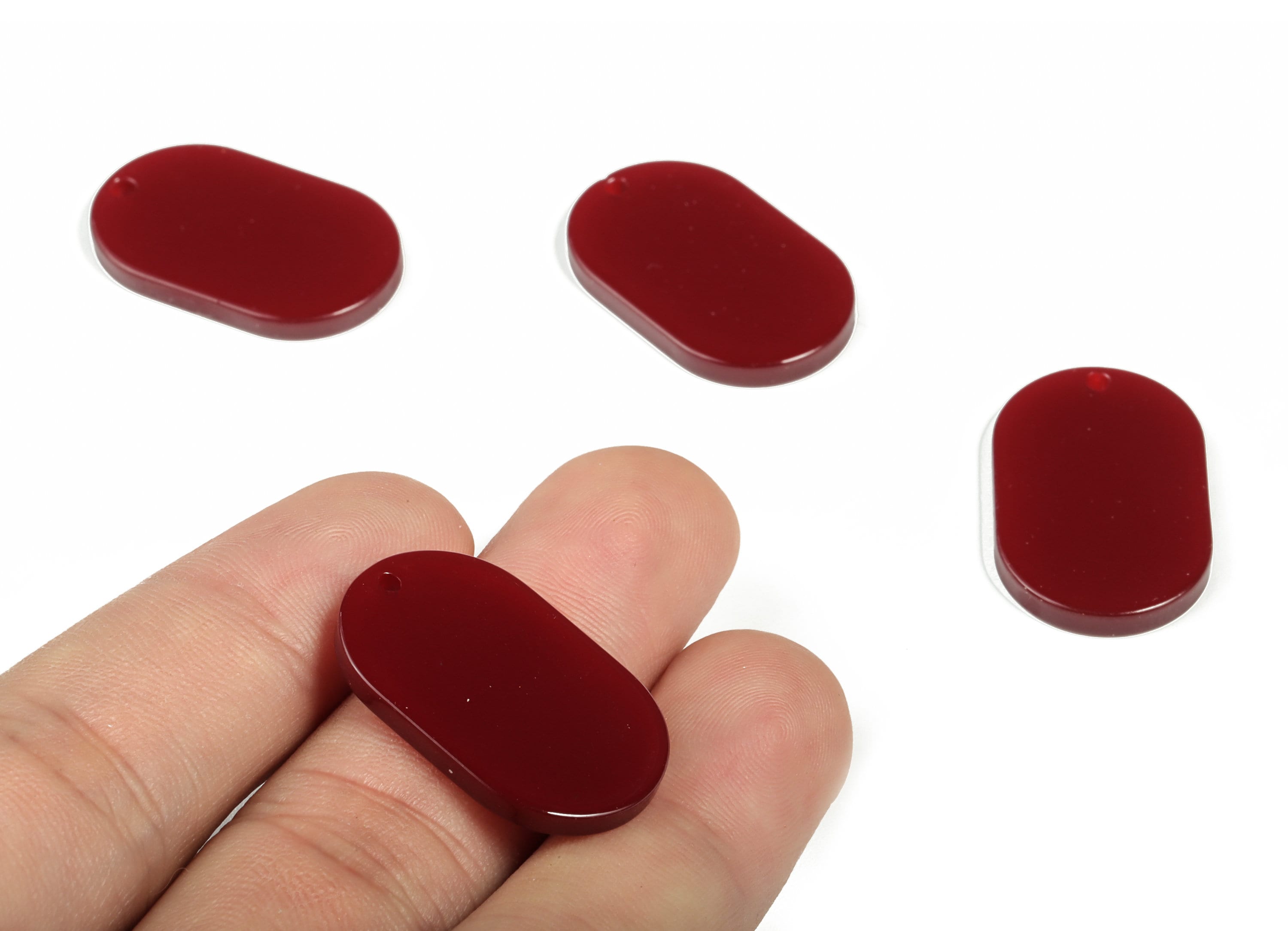 Acrylic Oval Earring Charms - Oval Shaped Pendant - Earring Findings - Jewelry Supplies - Color Code: A79 - 26x13.7x2.53mm - AC1158B - DOMEDBAZAAR