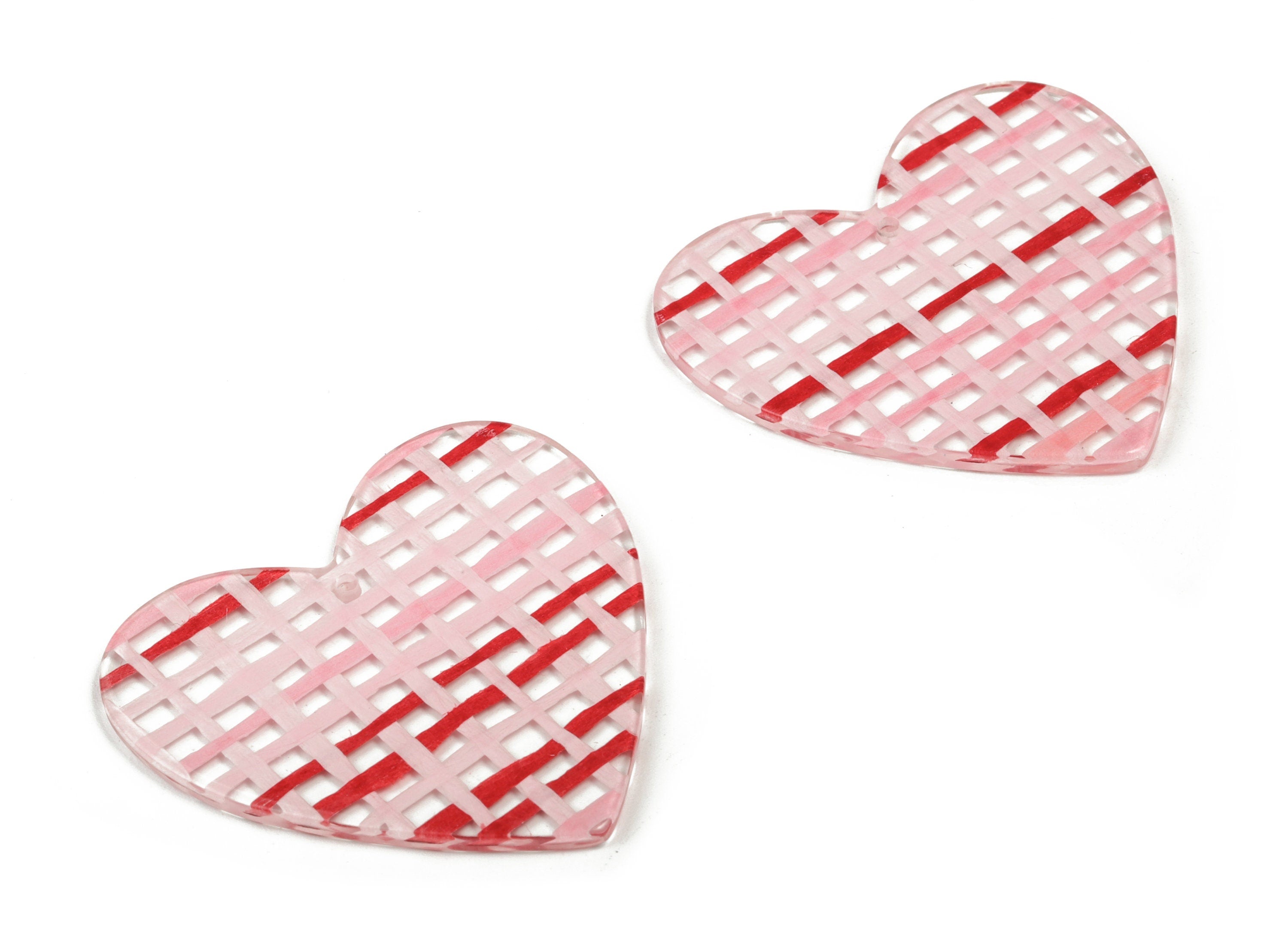 Acrylic Heart Charms - Heart Earring and Pendant - Earring Findings - Jewelry Supplies - Color Code: A580 - 43.15x42.8x2.29mm - AC1746-A580 - DOMEDBAZAAR
