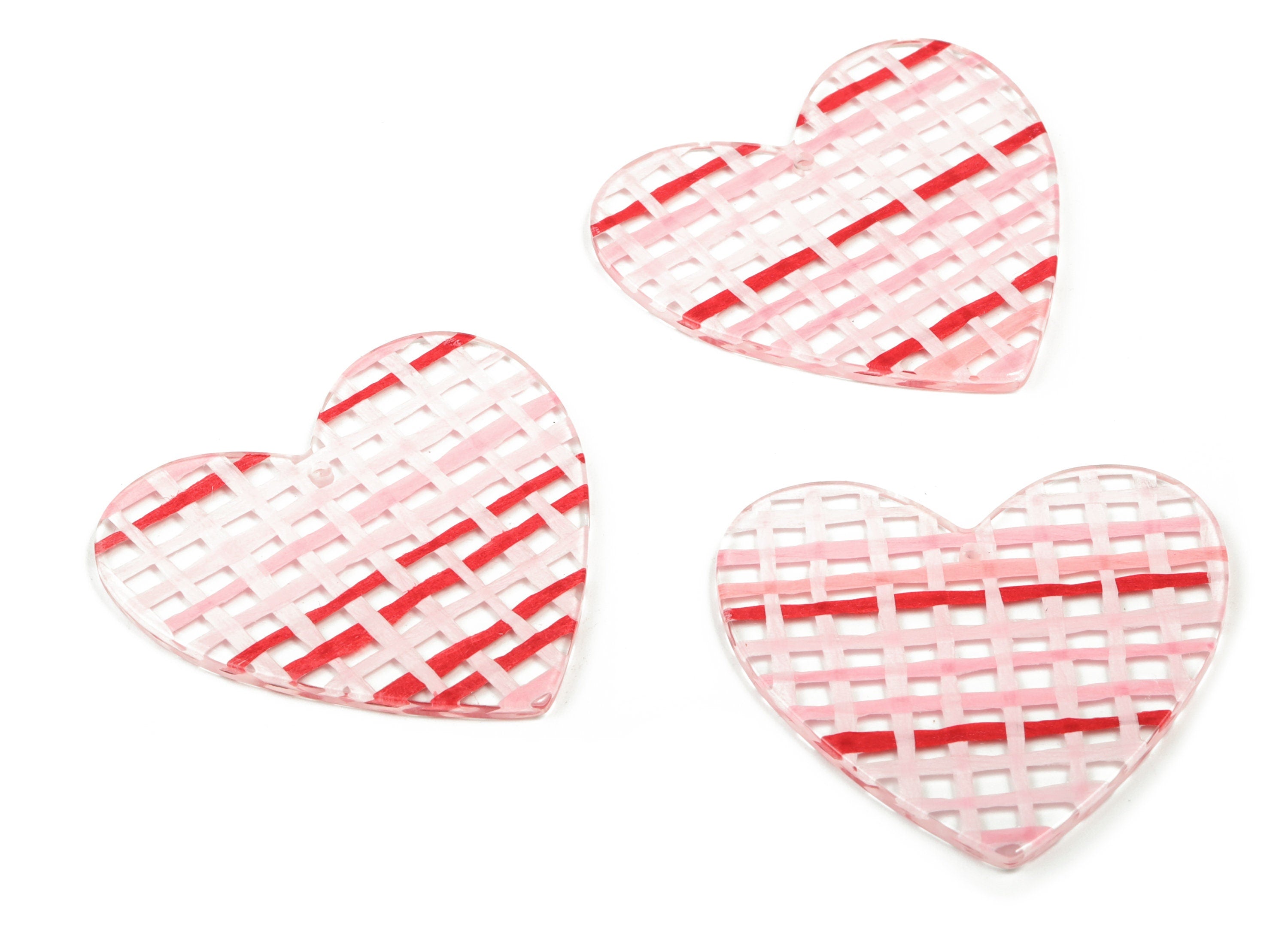 Acrylic Heart Charms - Heart Earring and Pendant - Earring Findings - Jewelry Supplies - Color Code: A580 - 43.15x42.8x2.29mm - AC1746-A580 - DOMEDBAZAAR