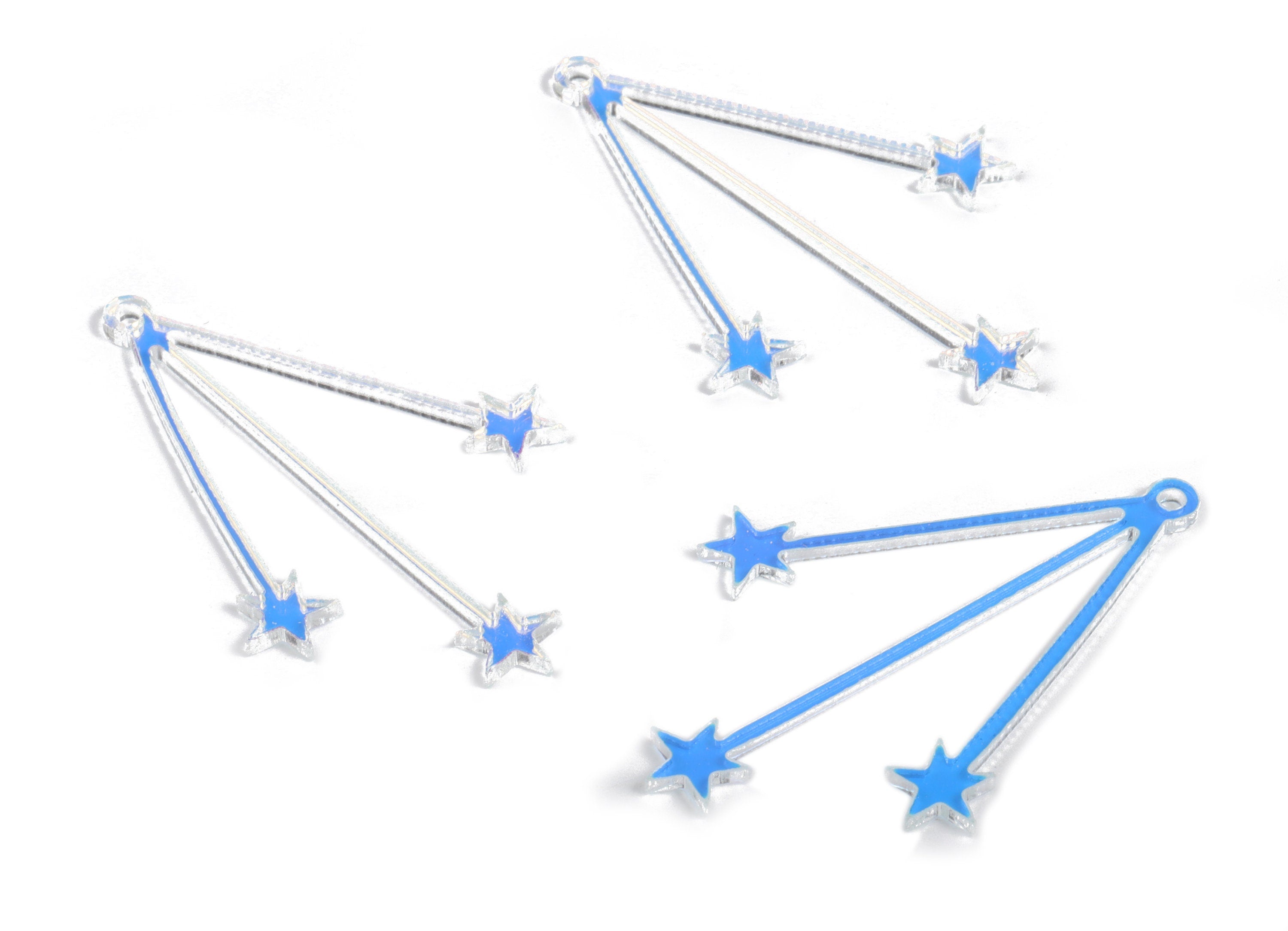 Colorful Acrylic Stars Earring Charms - Acrylic Star Pendant - Jewelry Making Supplies - Color Code:A575 - 43.82x30.43x1.72mm - AC2244-A575 - DOMEDBAZAAR