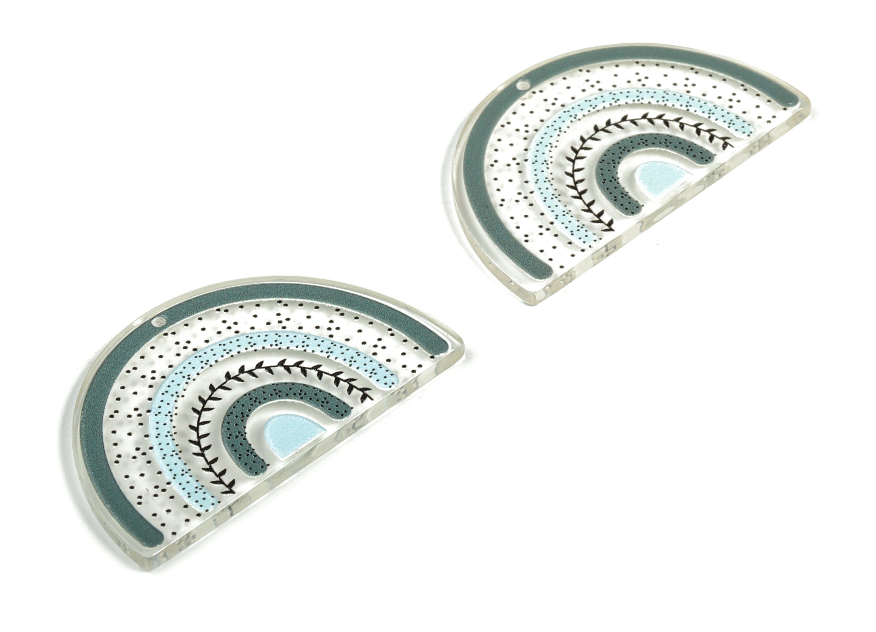 Acrylic Rainbow Earring Charms - Acrylic Rainbow Branch Pandant - Earring Findings - Jewelry Making Supplies - 49.33x29.26x2.99mm - AC2249A - DOMEDBAZAAR