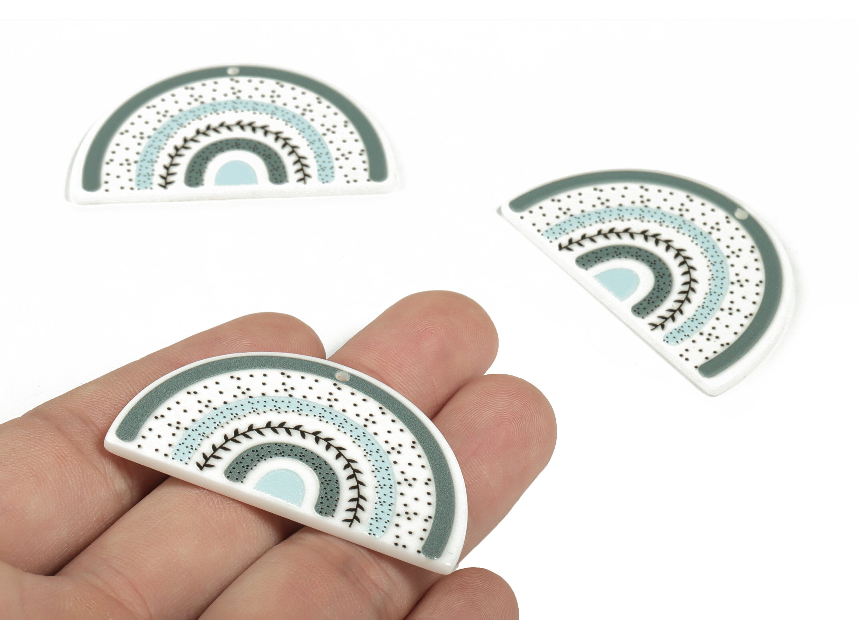 Acrylic Rainbow Earring Charms - Acrylic Rainbow Branch Pandant - Earring Findings - Jewelry Making Supplies - 49.46x29.44x2.5mm - AC2249B - DOMEDBAZAAR