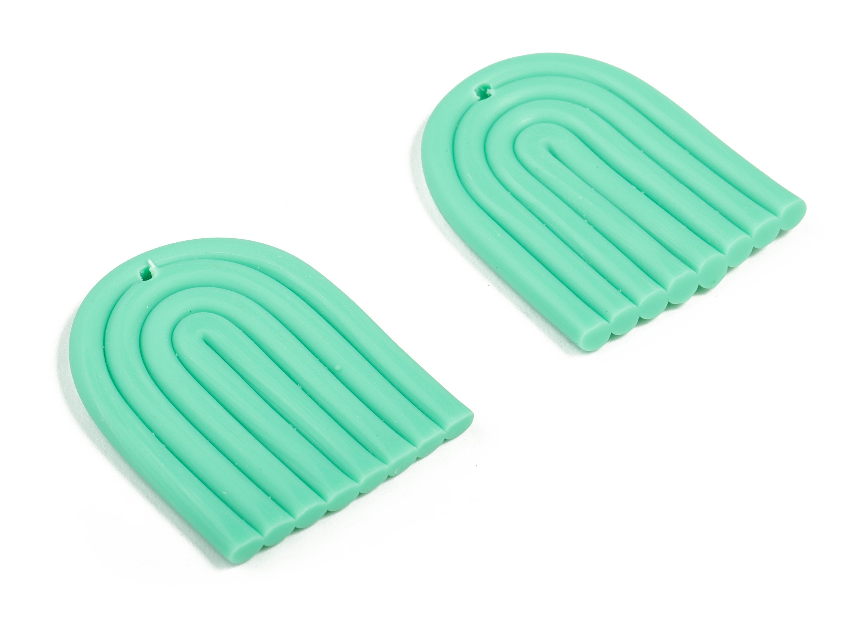 PolymerClay Rainbow Earring Charms - PolymerClay Rainbow Pandant - Earring Findings - Jewelry Handmade - 27.63x21.43x2.95mm - PC2252B - DOMEDBAZAAR