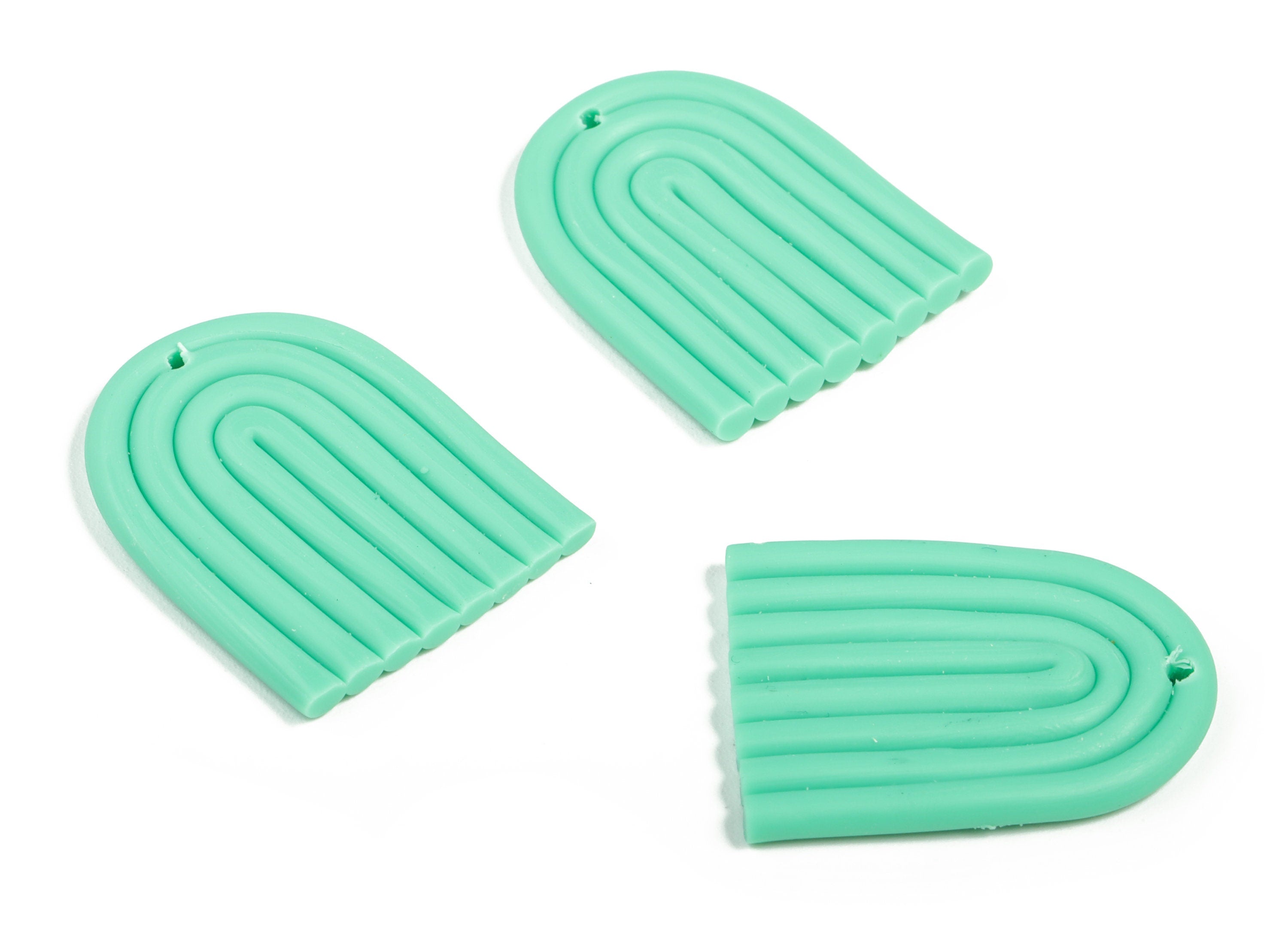 PolymerClay Rainbow Earring Charms - PolymerClay Rainbow Pandant - Earring Findings - Jewelry Handmade - 27.63x21.43x2.95mm - PC2252B - DOMEDBAZAAR