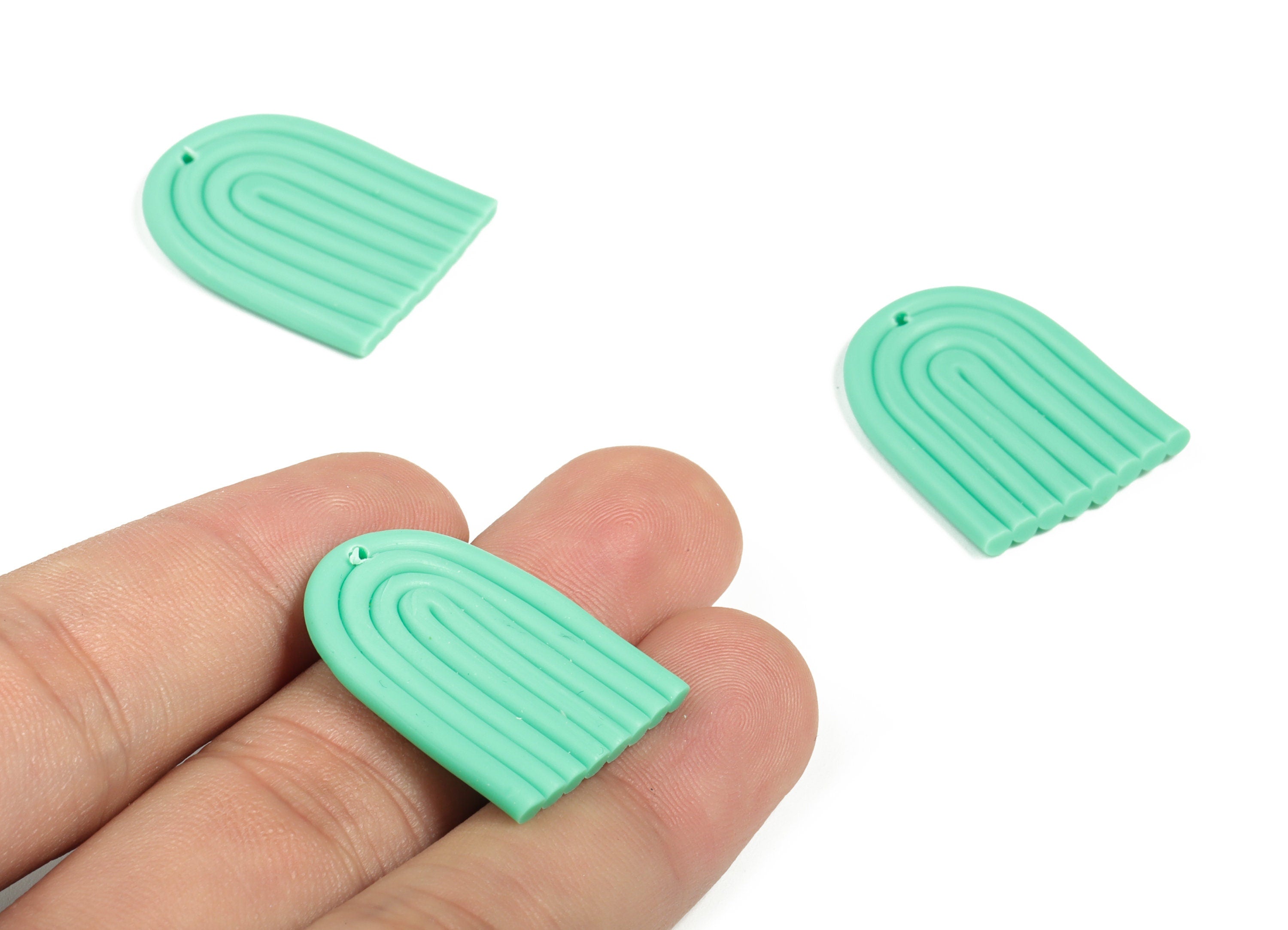 PolymerClay Rainbow Earring Charms - PolymerClay Rainbow Pandant - Earring Findings - Jewelry Handmade - 27.63x21.43x2.95mm - PC2252B - DOMEDBAZAAR