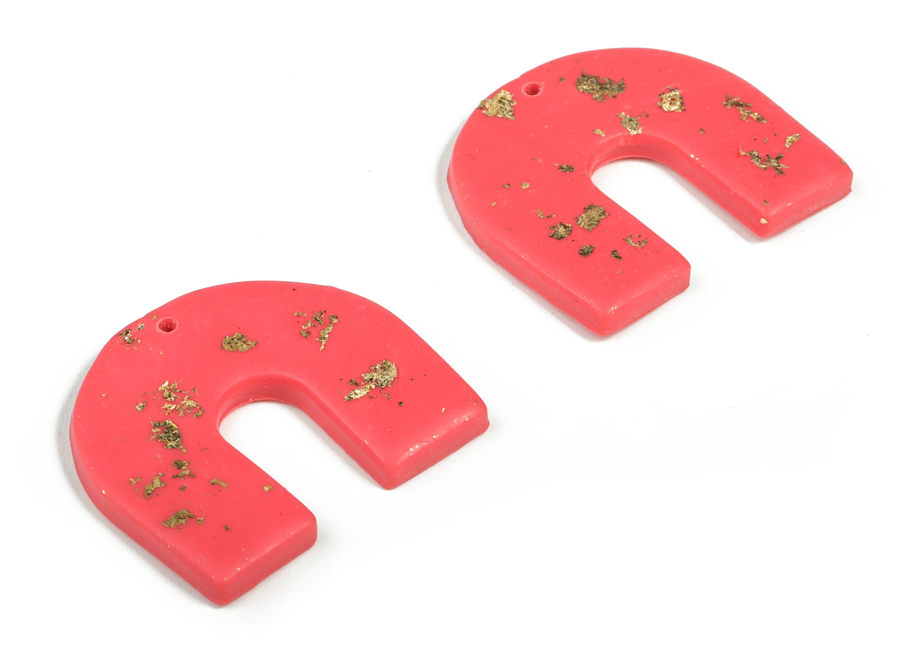 Polymer Clay U Earring Charms - Polymer Clay U Pandant - Earring Findings - Jewellery Handmade - 34x29.65x3.65mm - PC2257C - DOMEDBAZAAR