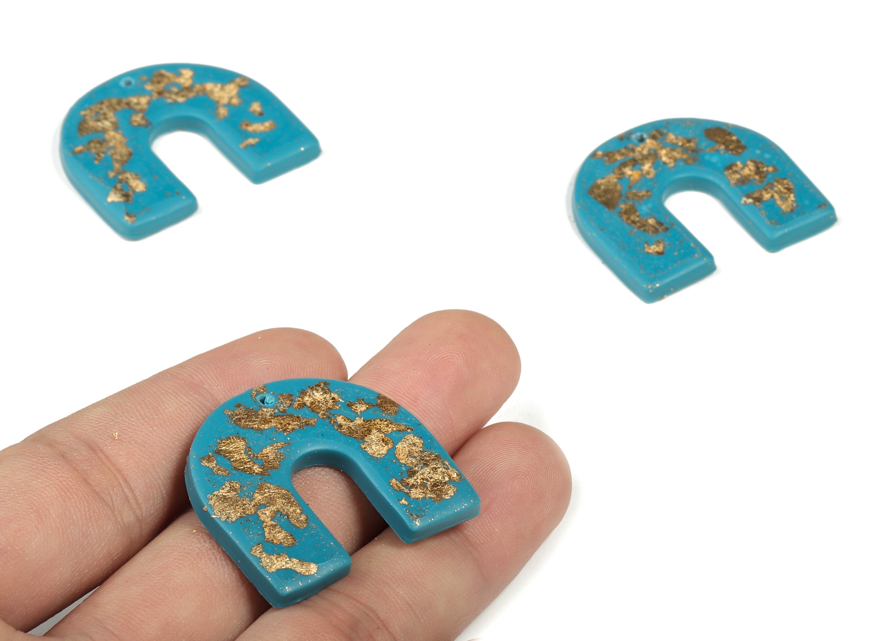 Polymer Clay U Earring Charms - Polymer Clay U Pandant - Earring Findings - Jewellery Handmade - 33.75x30.26x3.11mm - PC2257D - DOMEDBAZAAR