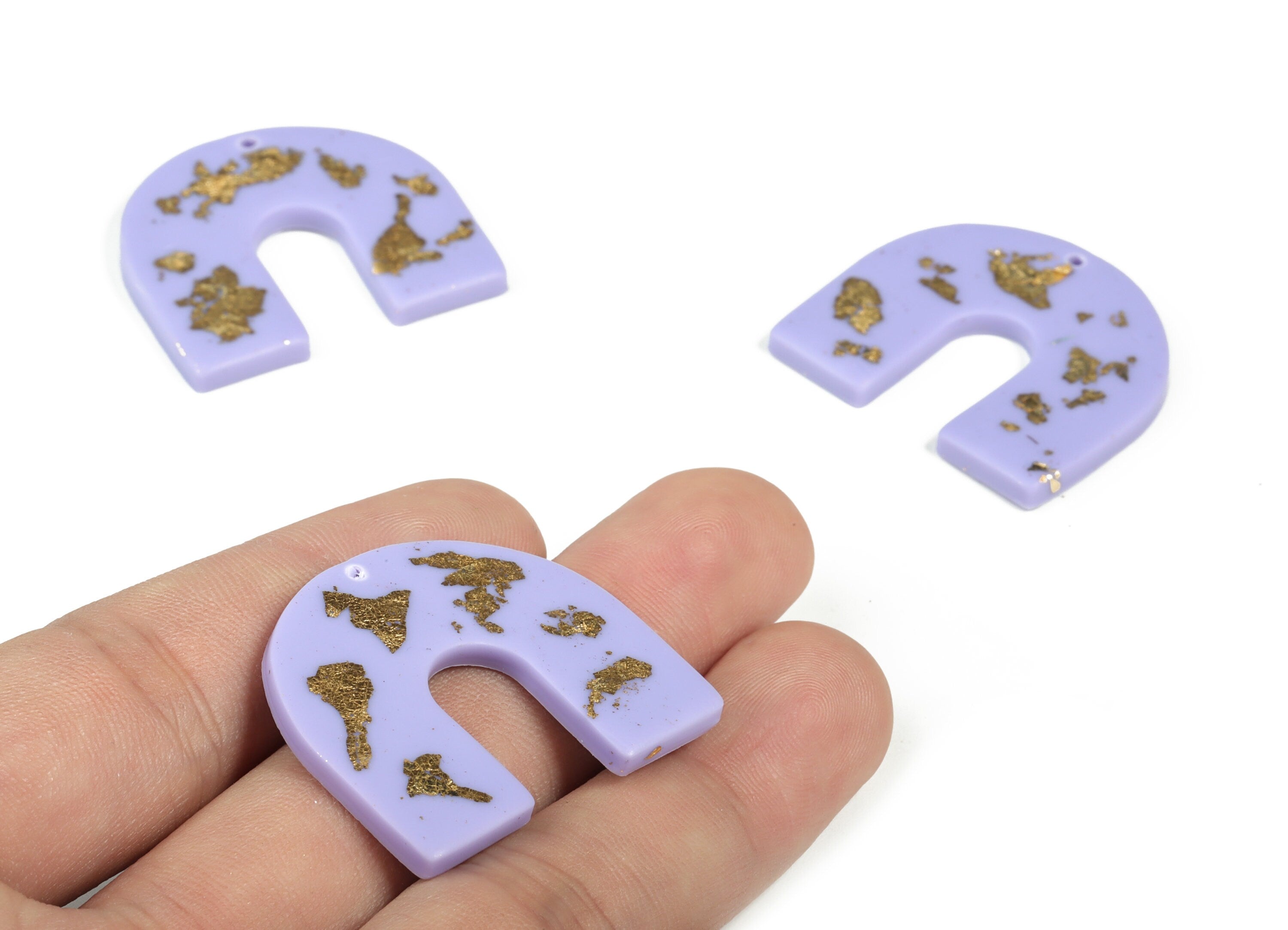 Polymer Clay U Earring Charms - Polymer Clay U Pendant - Earring Findings - Jewellery Handmade - 33.3x29.47x2.88mm - PC2257E - DOMEDBAZAAR