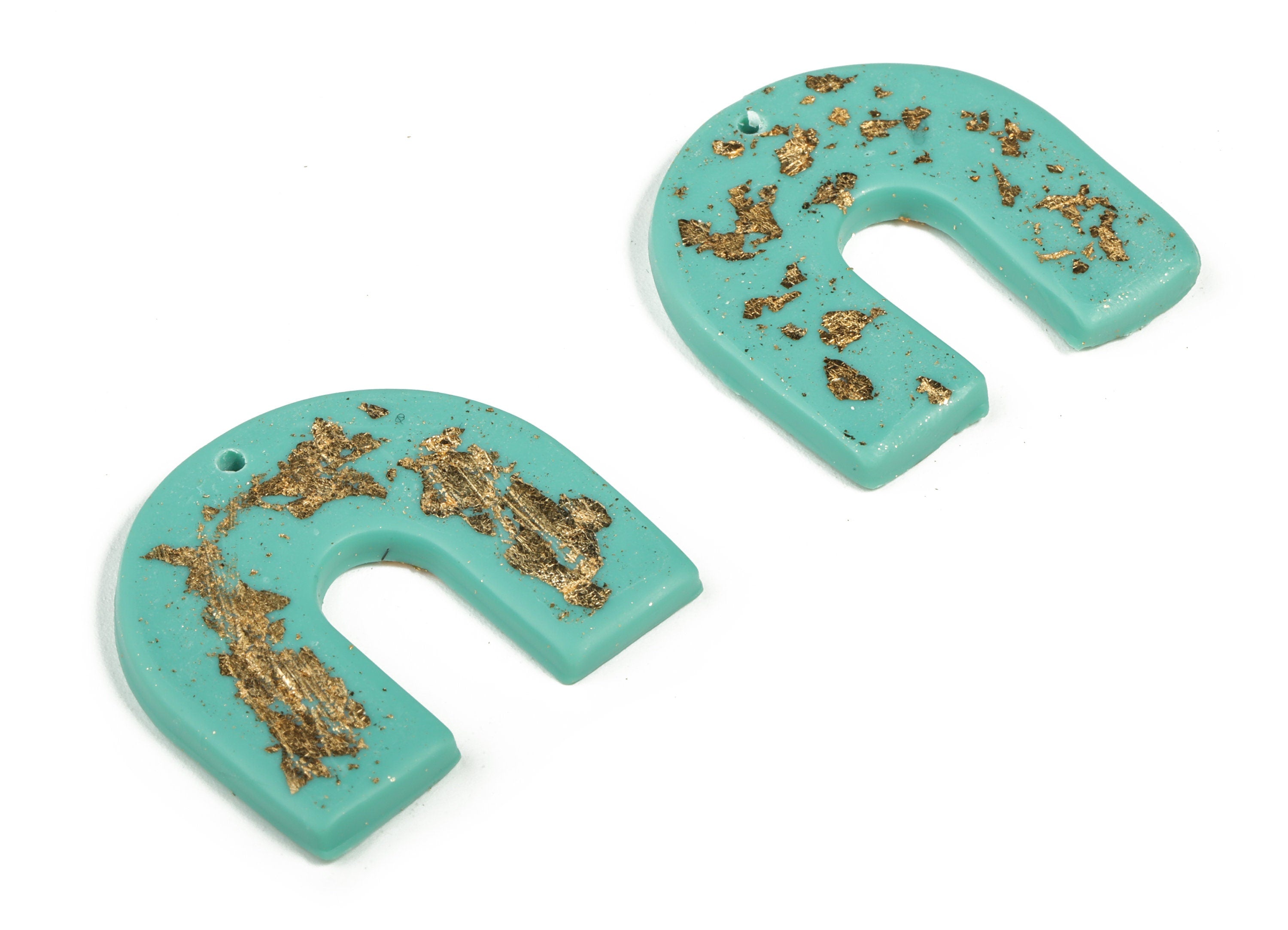 Polymer Clay U Earring Charms - Polymer Clay U Pendant - Earring Findings - Jewellery Handmade - 33.46x30.54x2.88mm - PC2257F - DOMEDBAZAAR